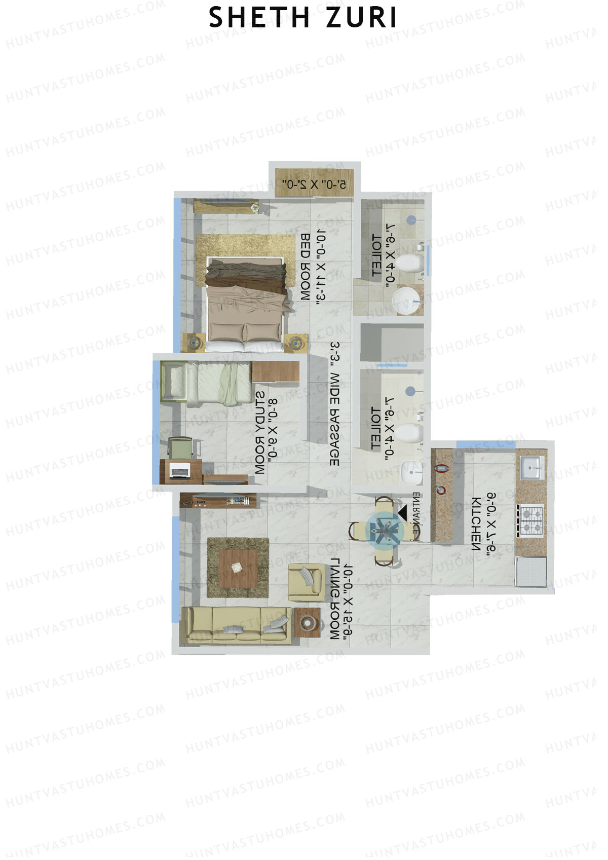 Sheth Zuri Wing D Unit 4 Floor Plan