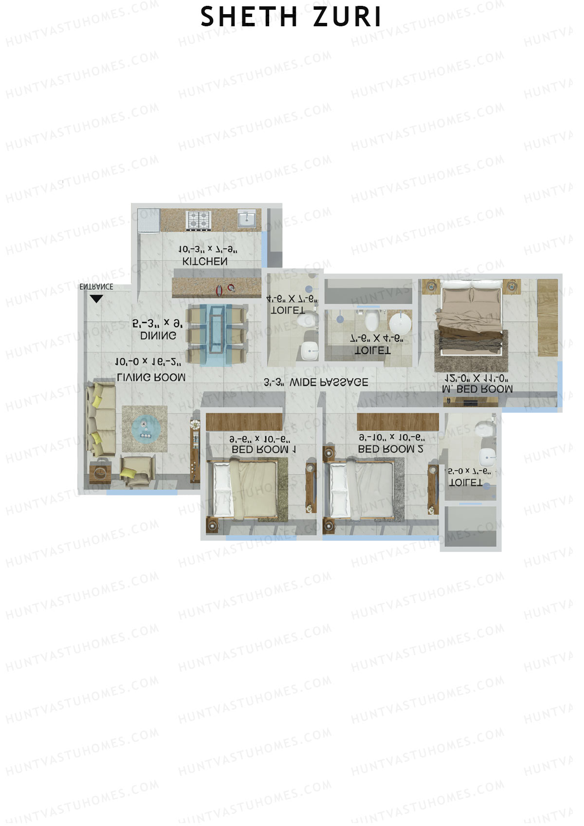 Sheth Zuri Wing F Unit 1 Floor Plan