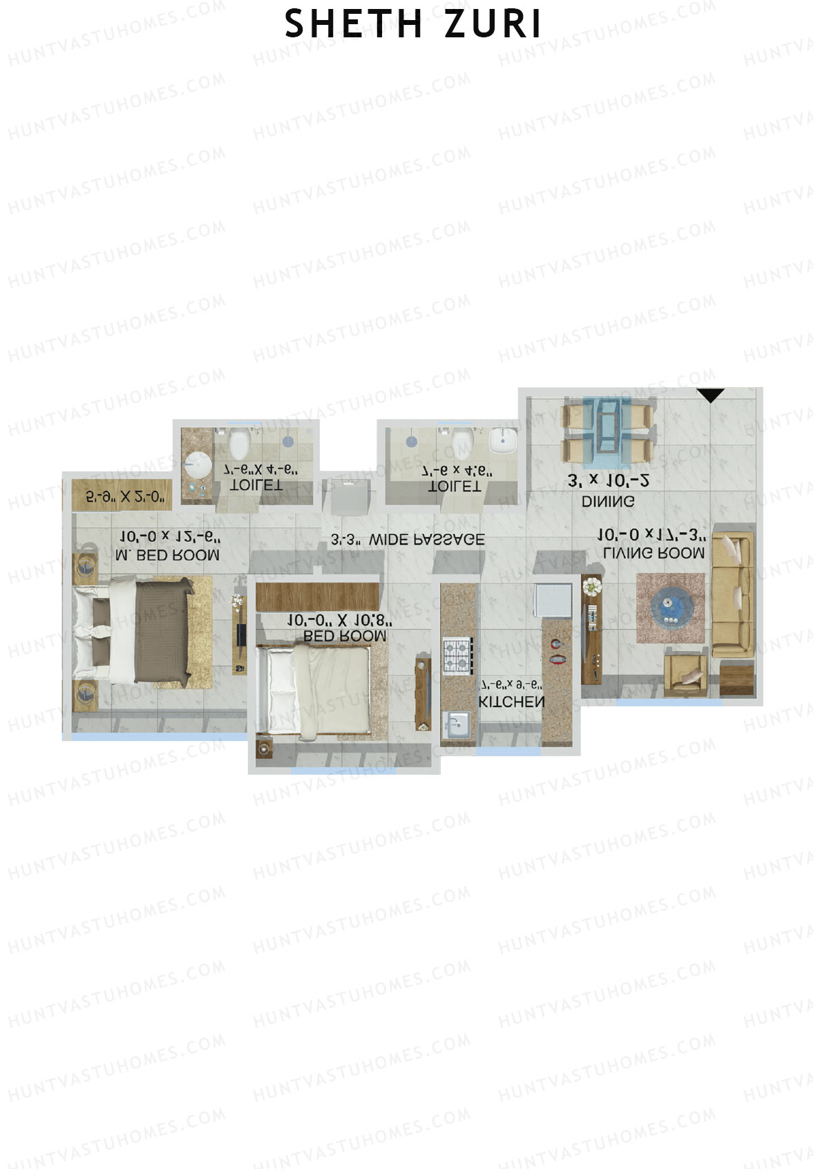 Sheth Zuri Wing F Unit 2 Floor Plan