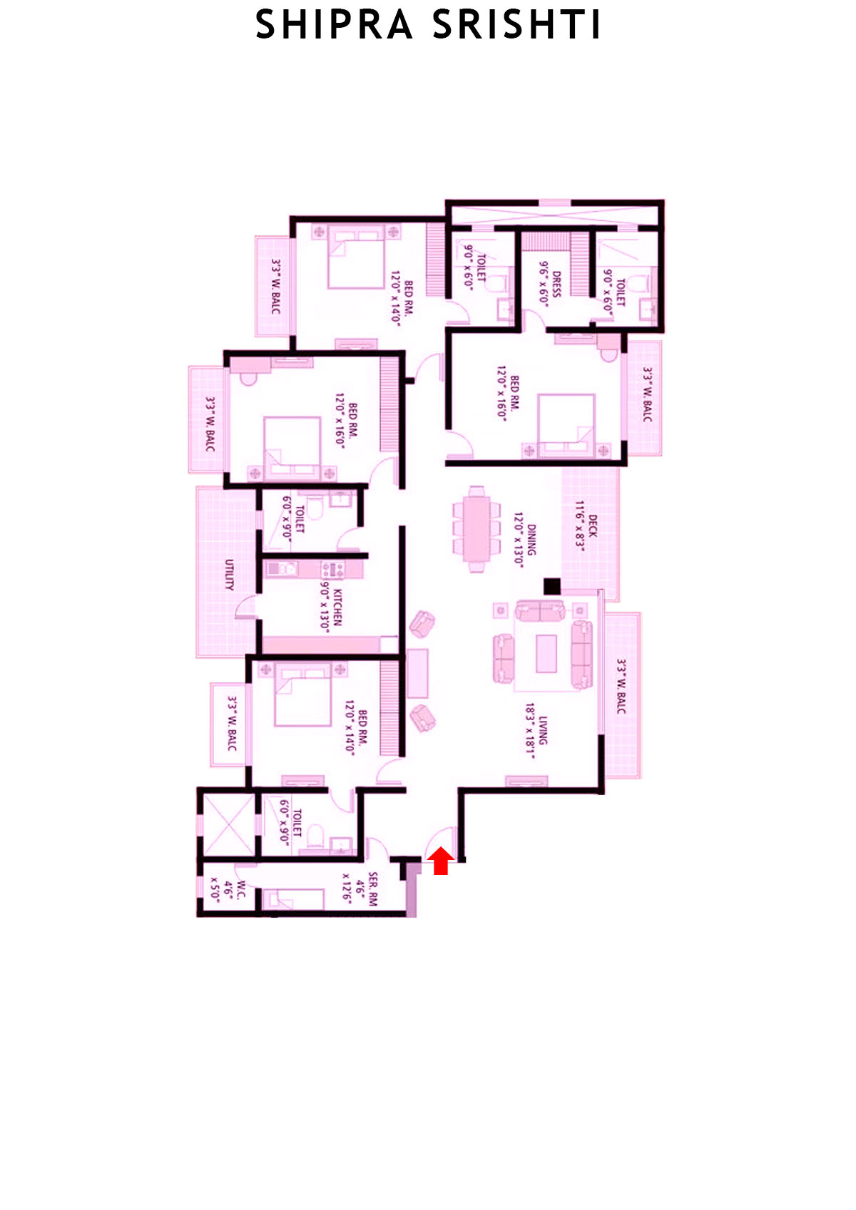 Shipra Srishti Ashoka Unit 3 Floor Plan