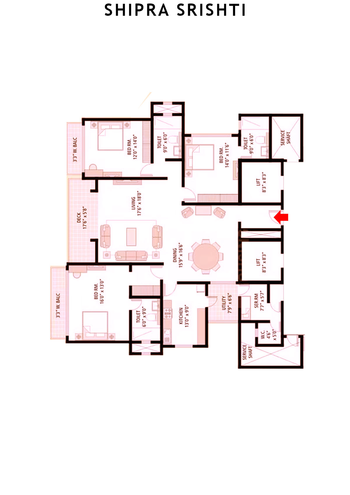 Shipra Srishti Deodar Unit 1 Floor Plan