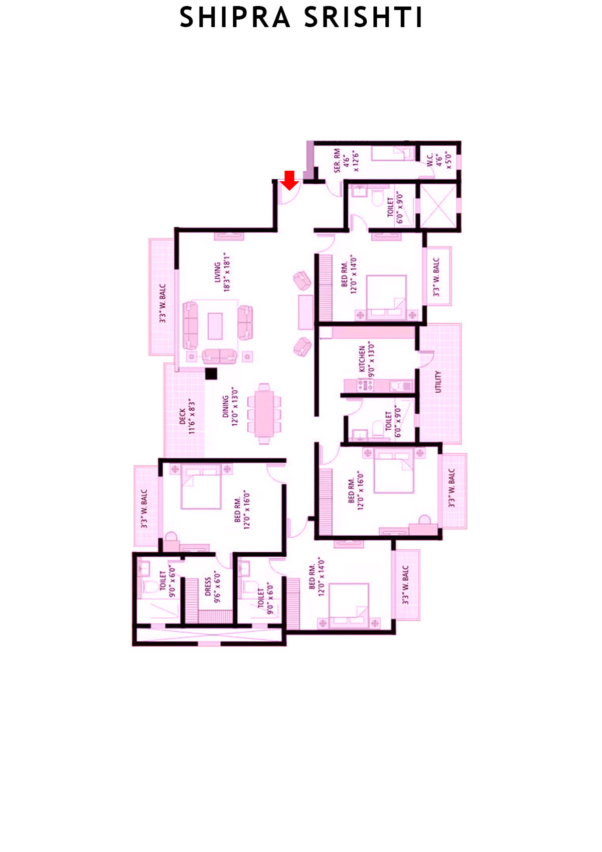 Shipra Srishti Deodar Unit 3 Floor Plan