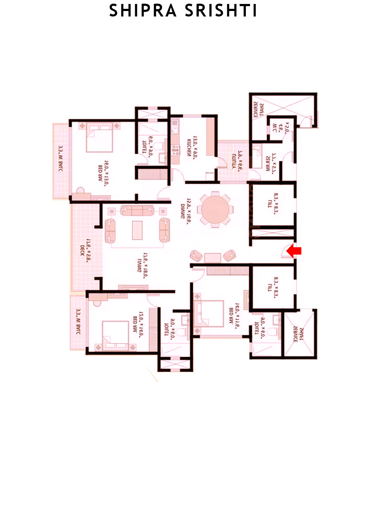 Shipra Srishti Gulmohar Unit 1 Floor Plan