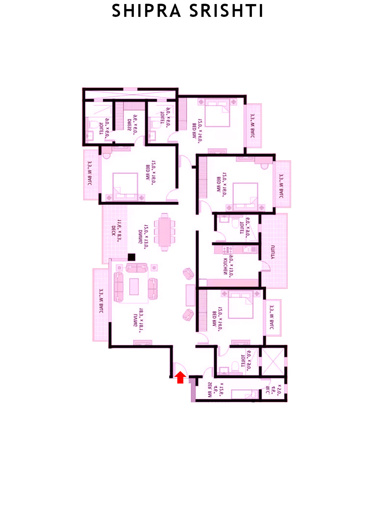 Shipra Srishti Jacaranda Unit 3 Floor Plan