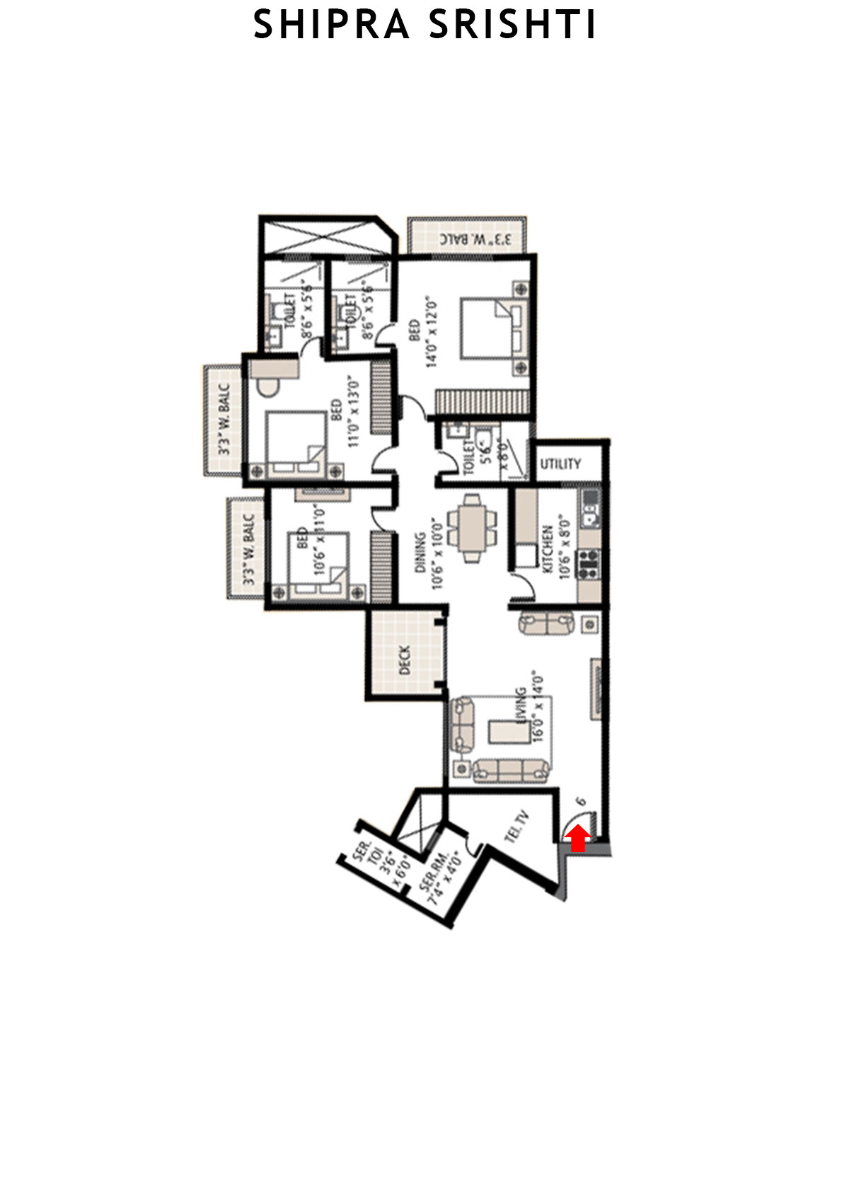 Shipra Srishti Harsingar Unit 6 Floor Plan