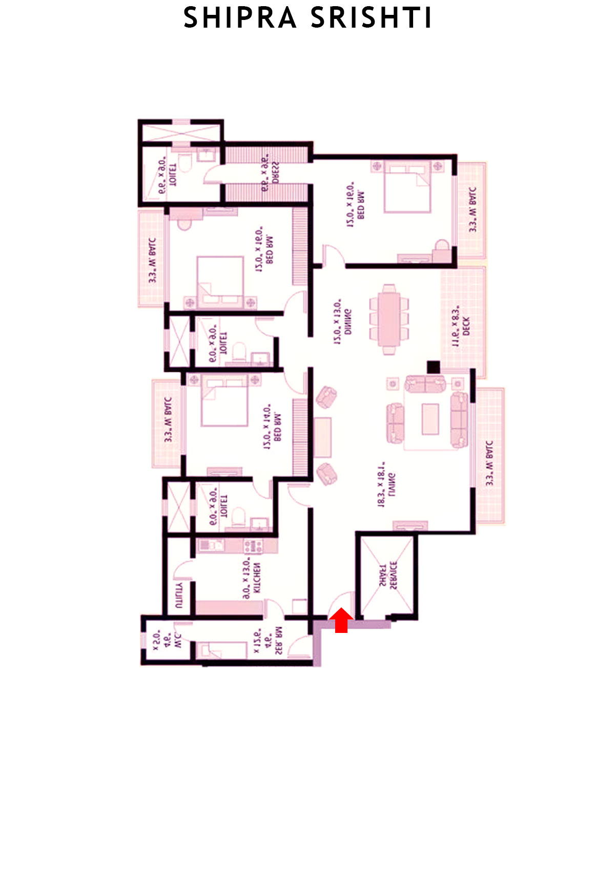 Shipra Srishti Jacaranda Unit 2 Floor Plan