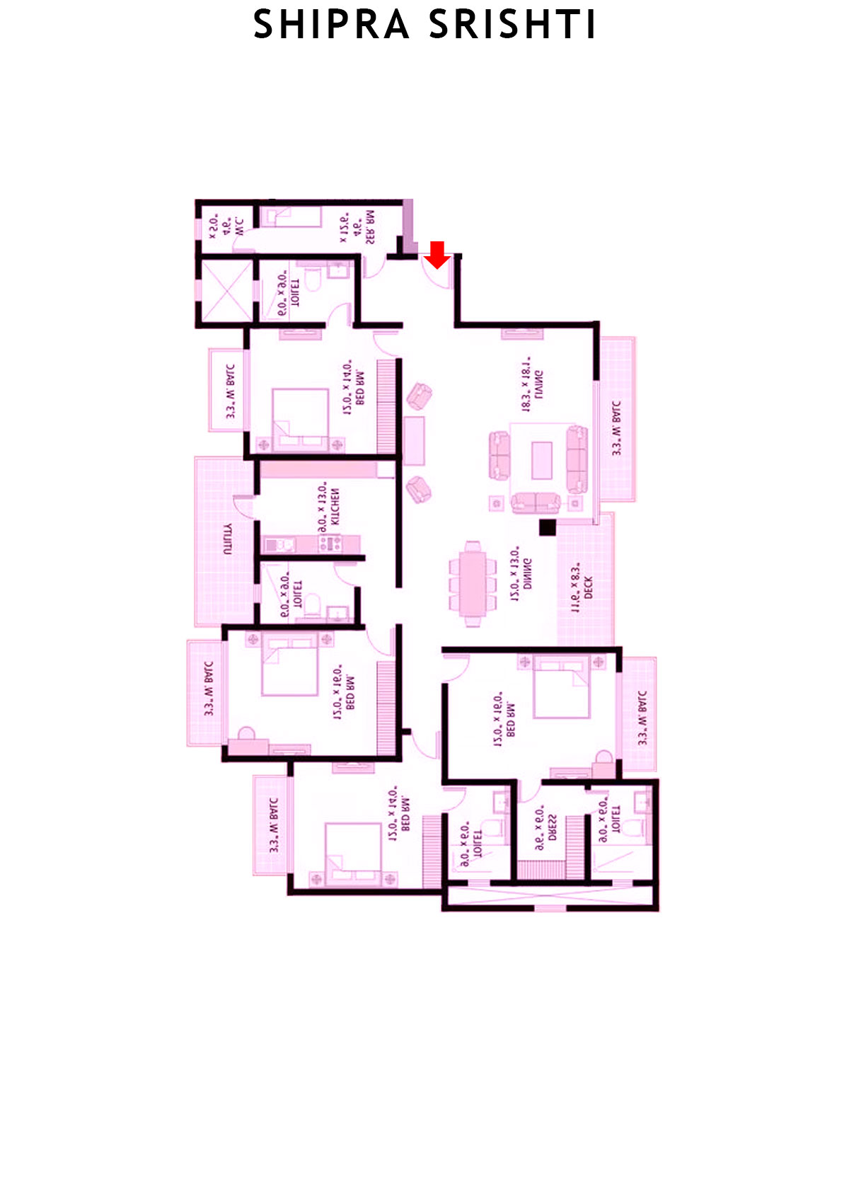 Shipra Srishti Jacaranda Unit 3 Floor Plan