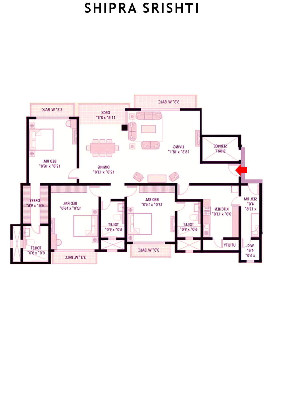 Shipra Srishti Palash Unit 2 Floor Plan