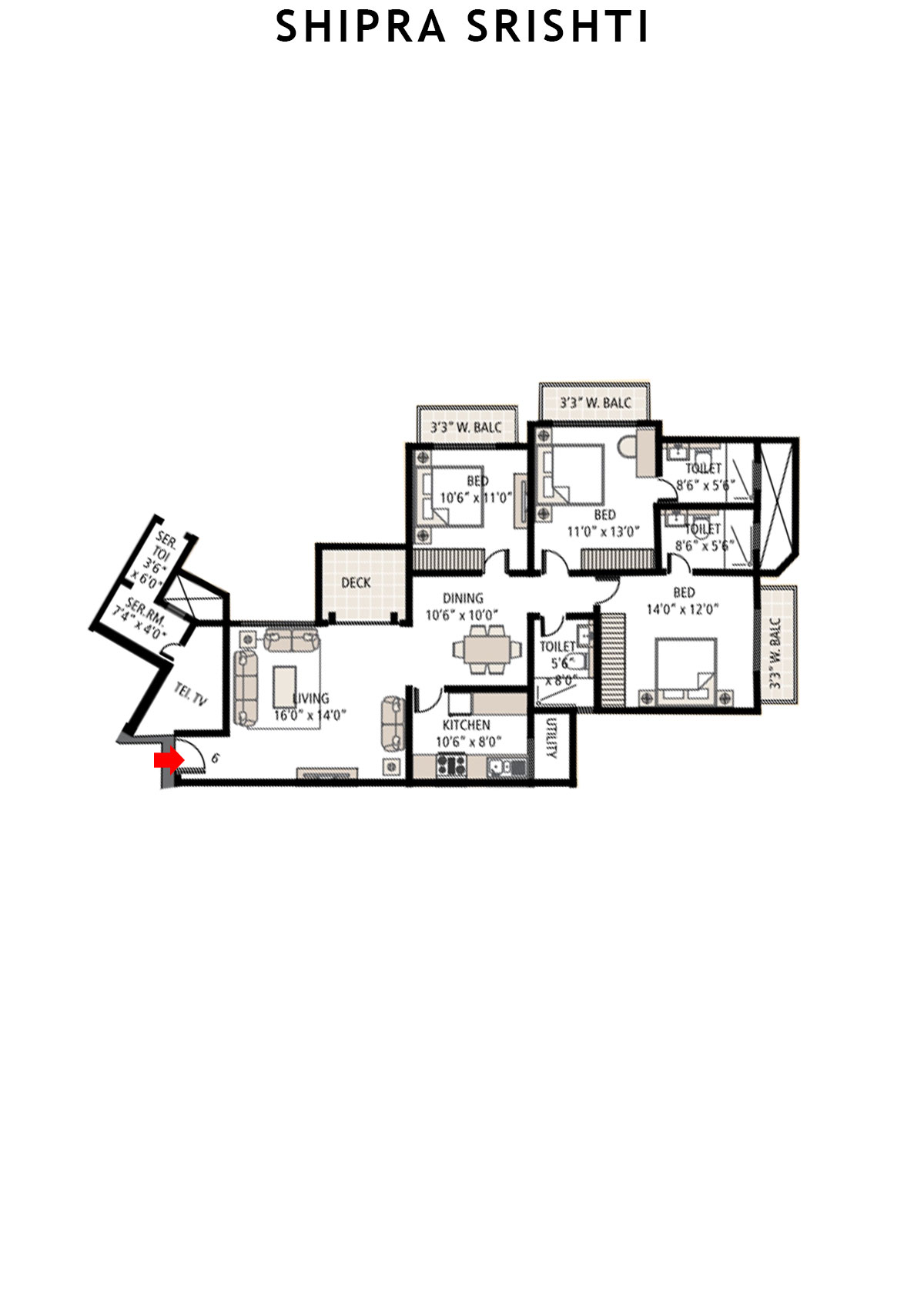 Shipra Srishti Semial Unit 11 Floor Plan