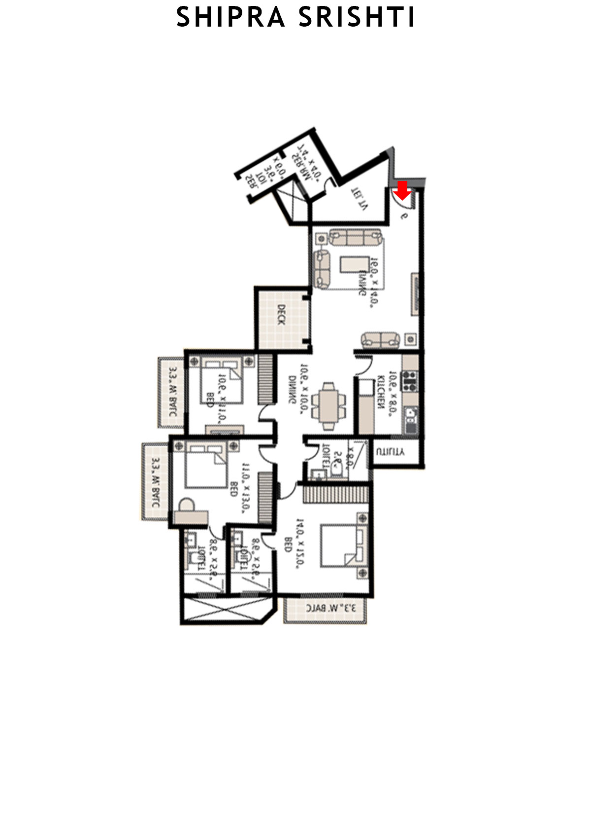 Shipra Srishti Semial Unit 2 Floor Plan