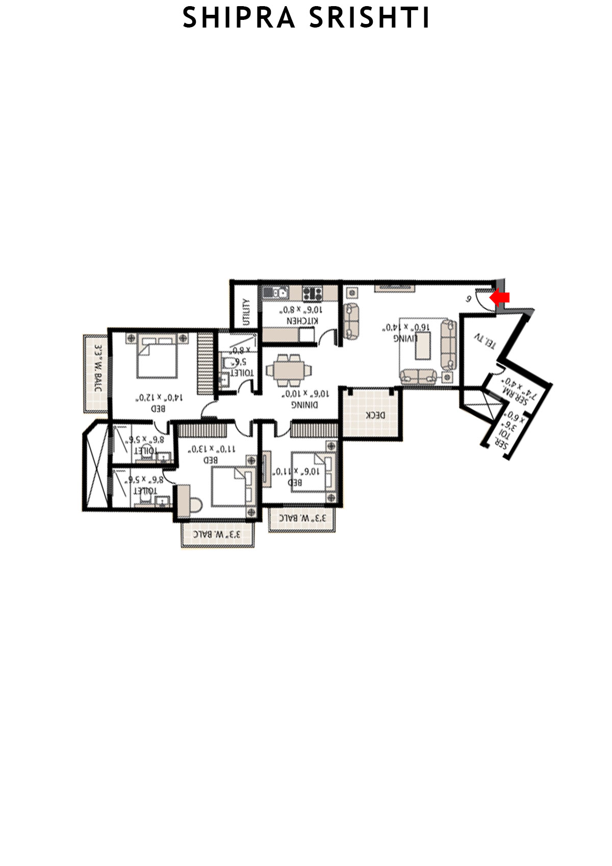 Shipra Srishti Semial Unit 3 Floor Plan