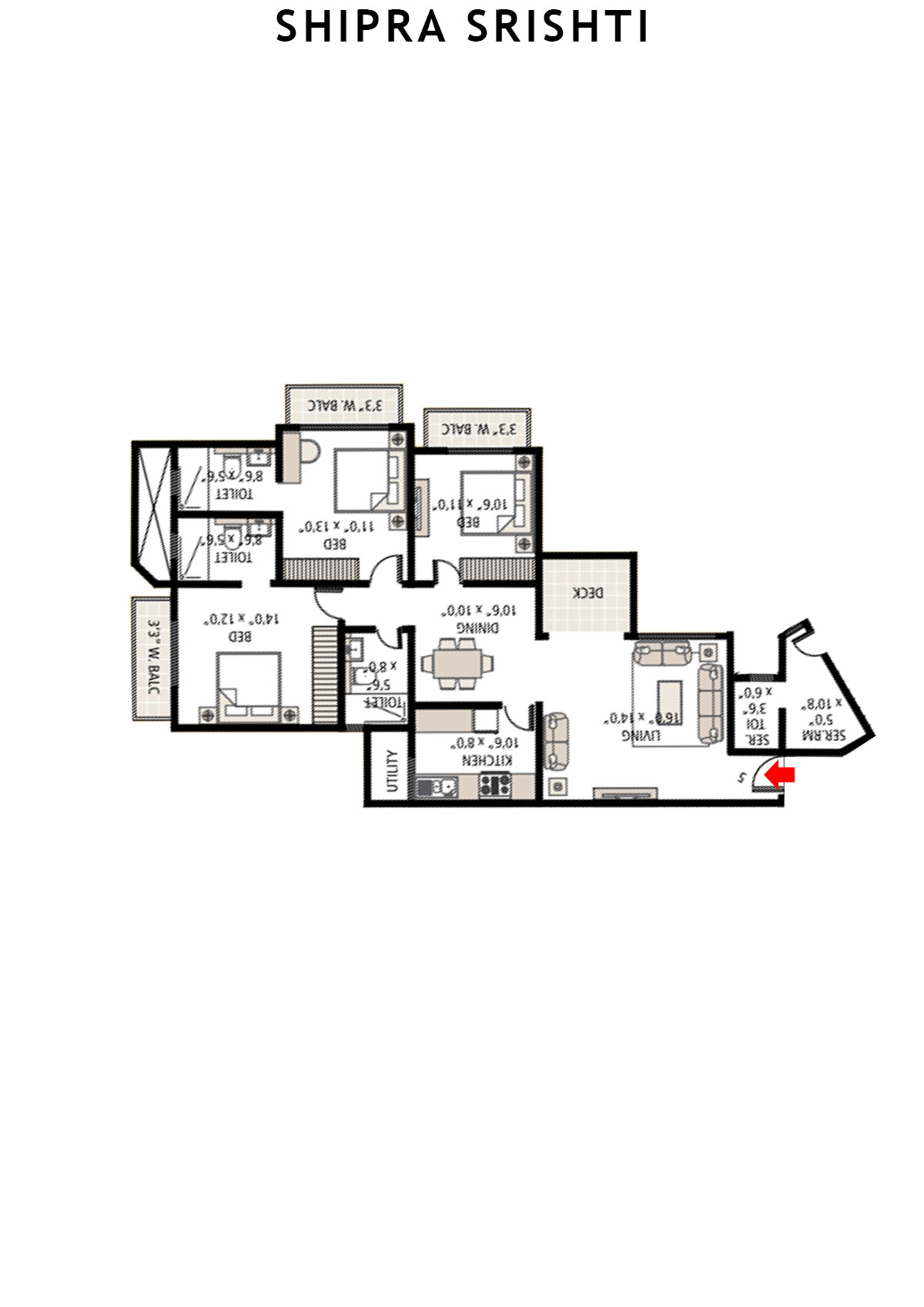 Shipra Srishti Semial Unit 4 Floor Plan