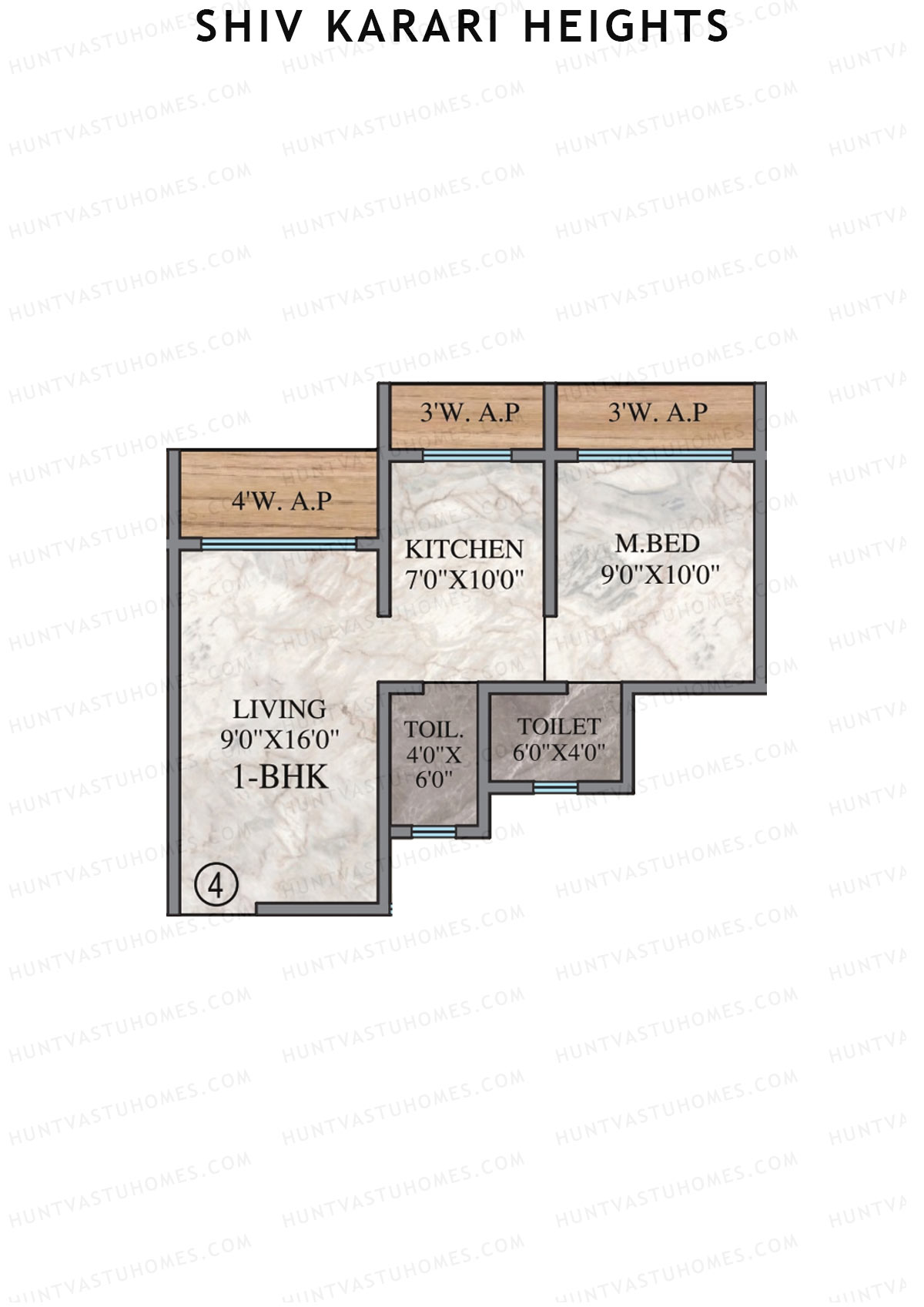 Shiv Karari Heights Wing A Unit 4 Floor Plan