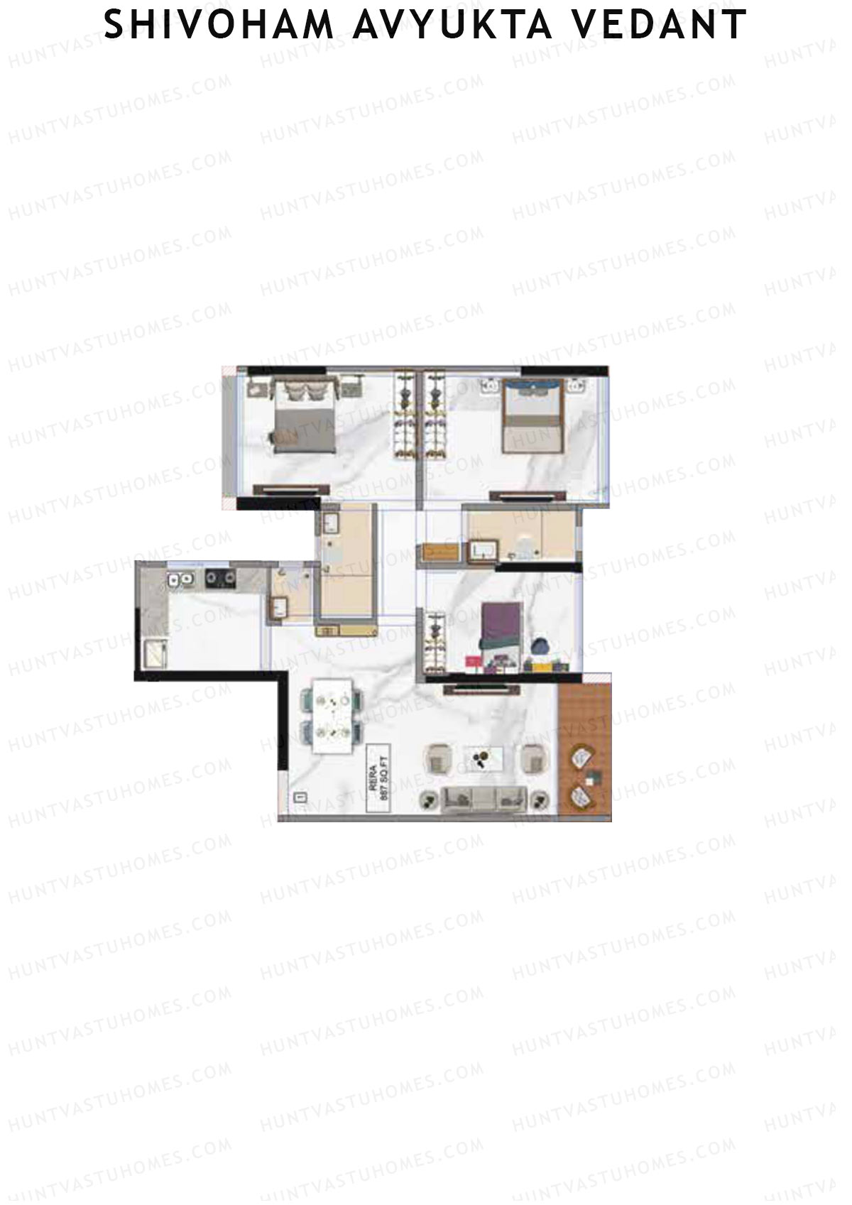 Shivoham Avyukta Vedant Tower A Unit 1 Floor Plan