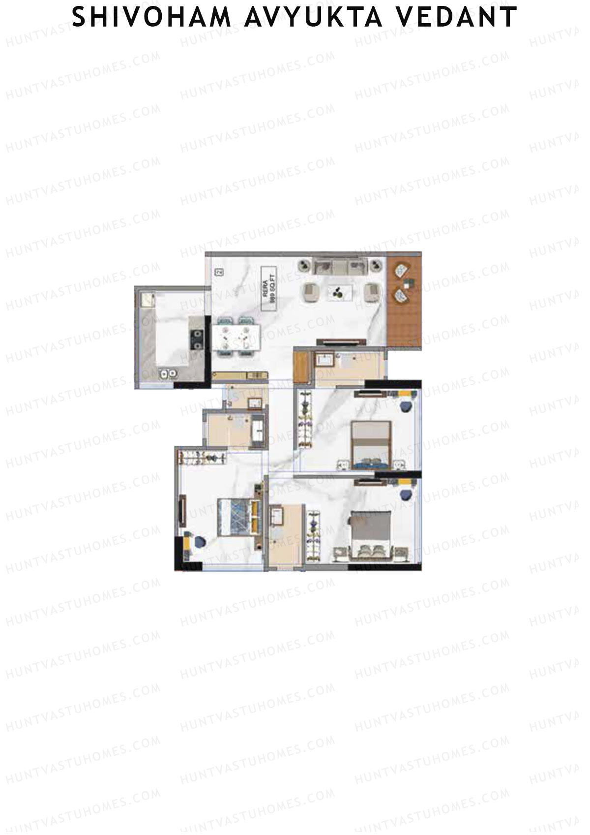 Shivoham Avyukta Vedant Tower A Unit 2 Floor Plan