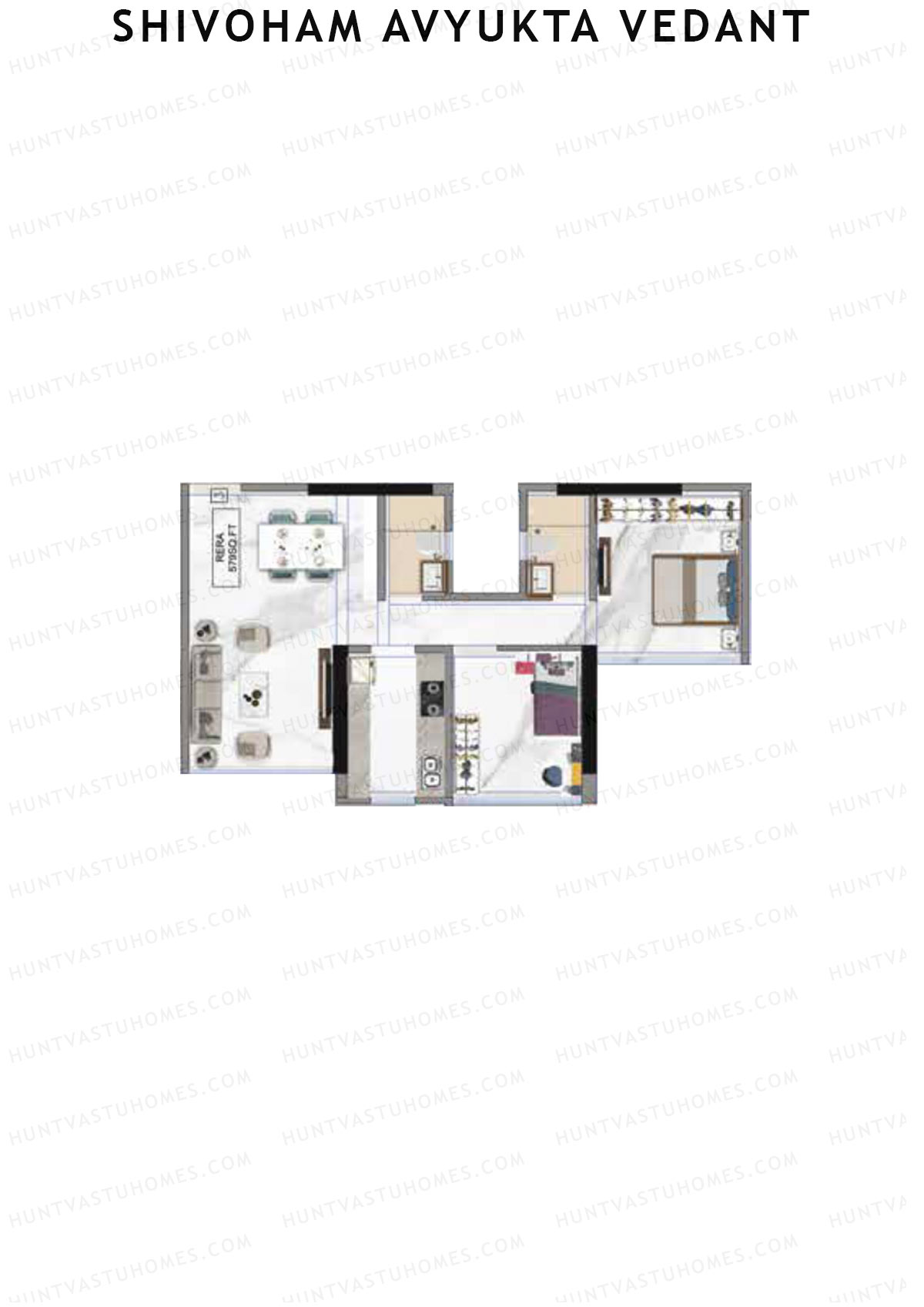 Shivoham Avyukta Vedant Tower A Unit 3 Floor Plan