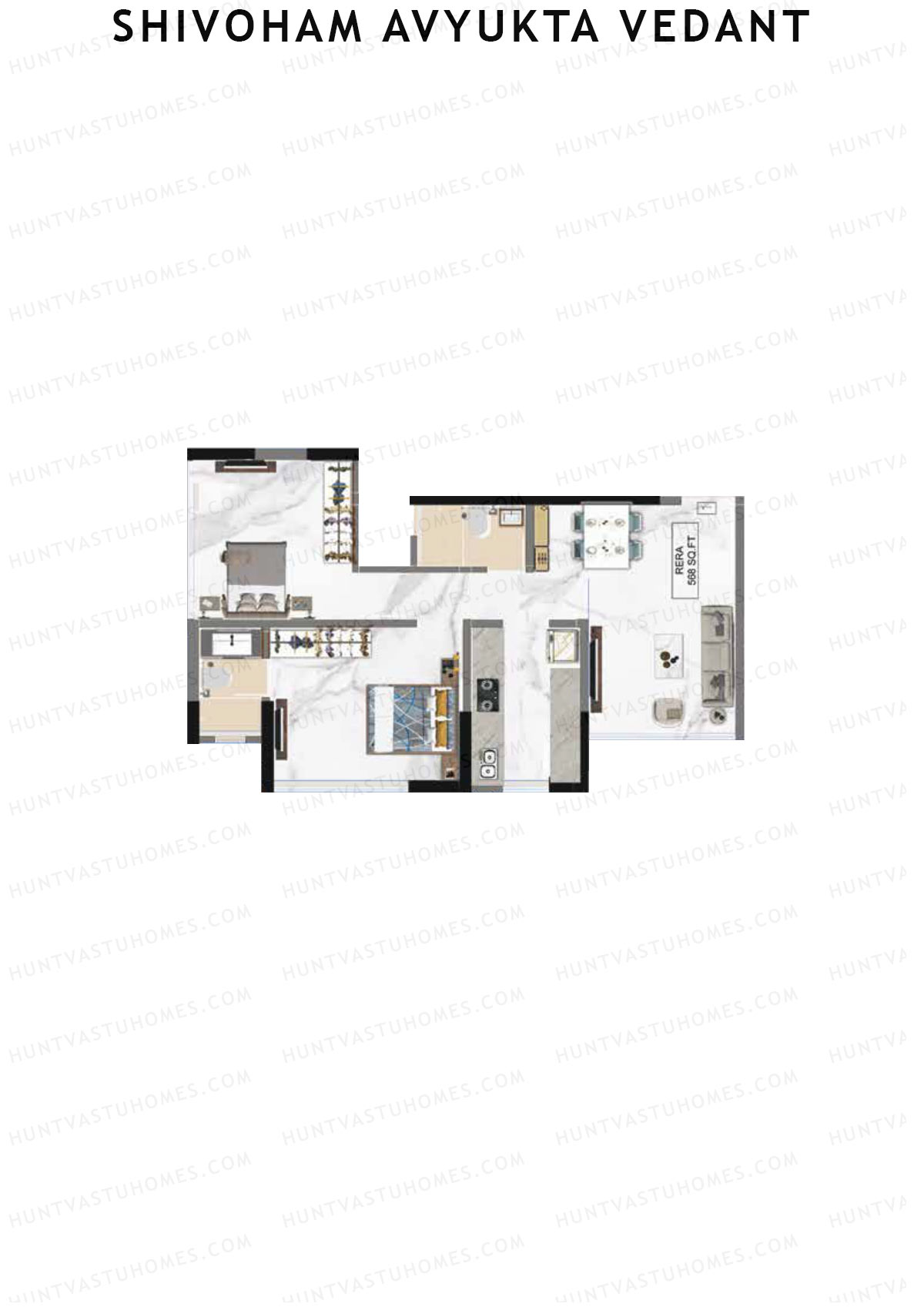 Shivoham Avyukta Vedant Tower B Unit 1 Floor Plan