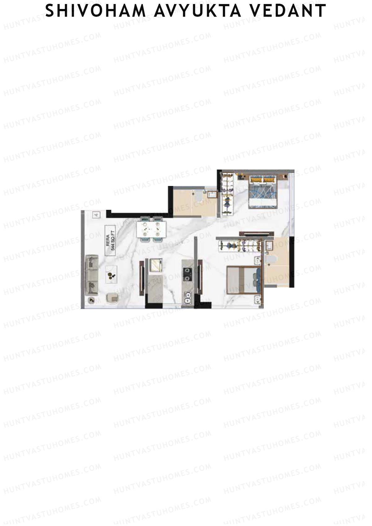 Shivoham Avyukta Vedant Tower B Unit 4 Floor Plan