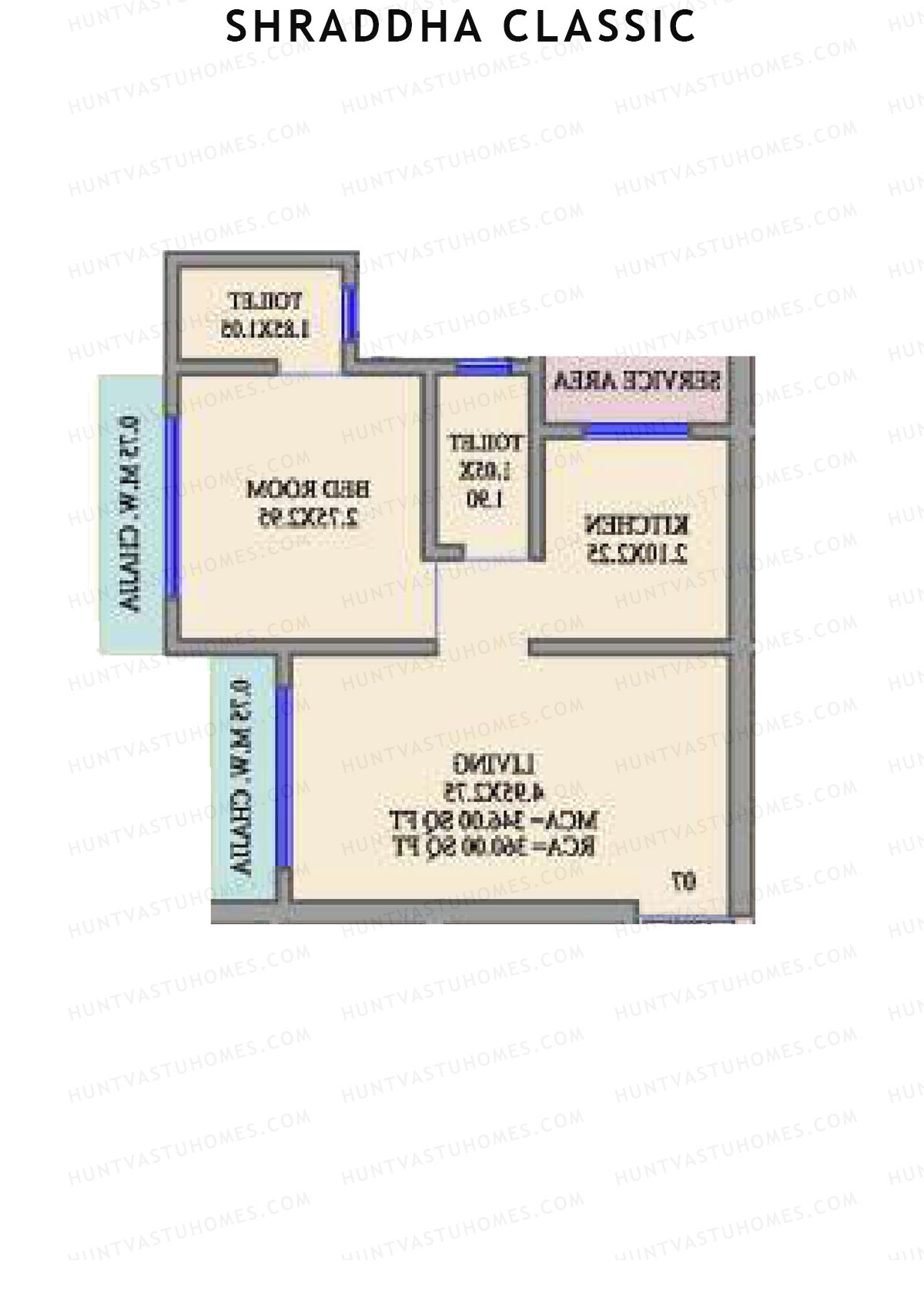Shraddha Classic, Wing A, Unit 6, 1BHK, Carpet Area 360   sq ft 