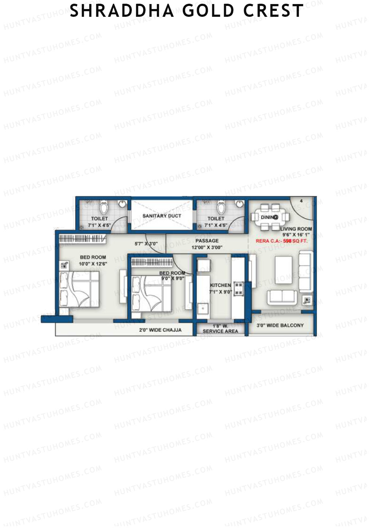 Shraddha Gold Crest Wing A Unit 4 Floor Plan