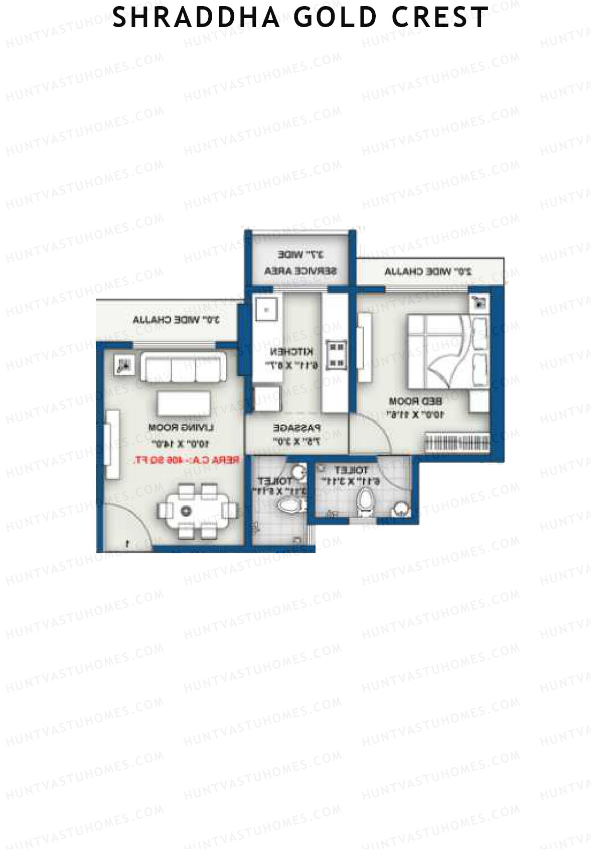Shraddha Gold Crest Wing B Unit 2 Floor Plan