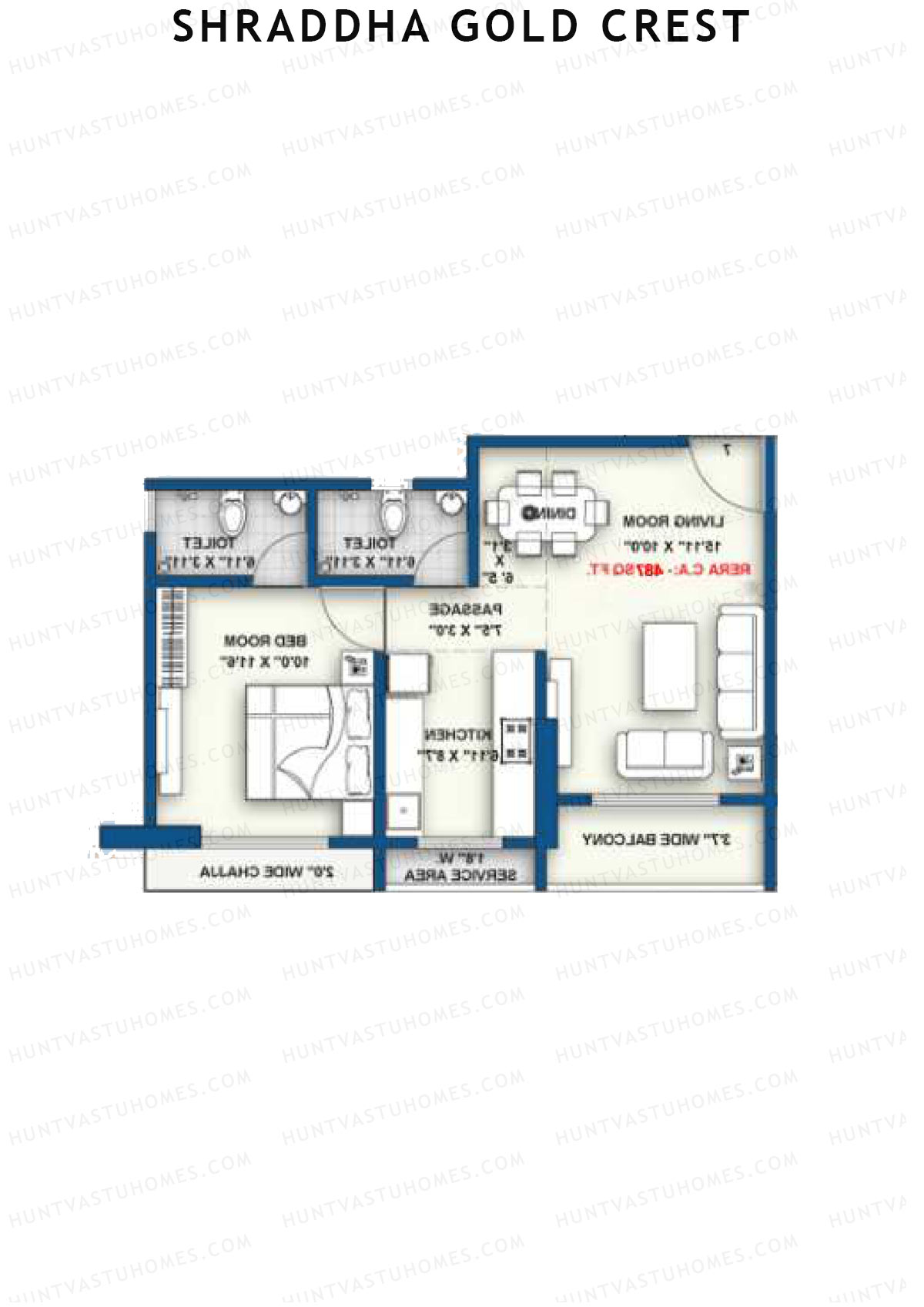 Shraddha Gold Crest Wing B Unit 6 Floor Plan