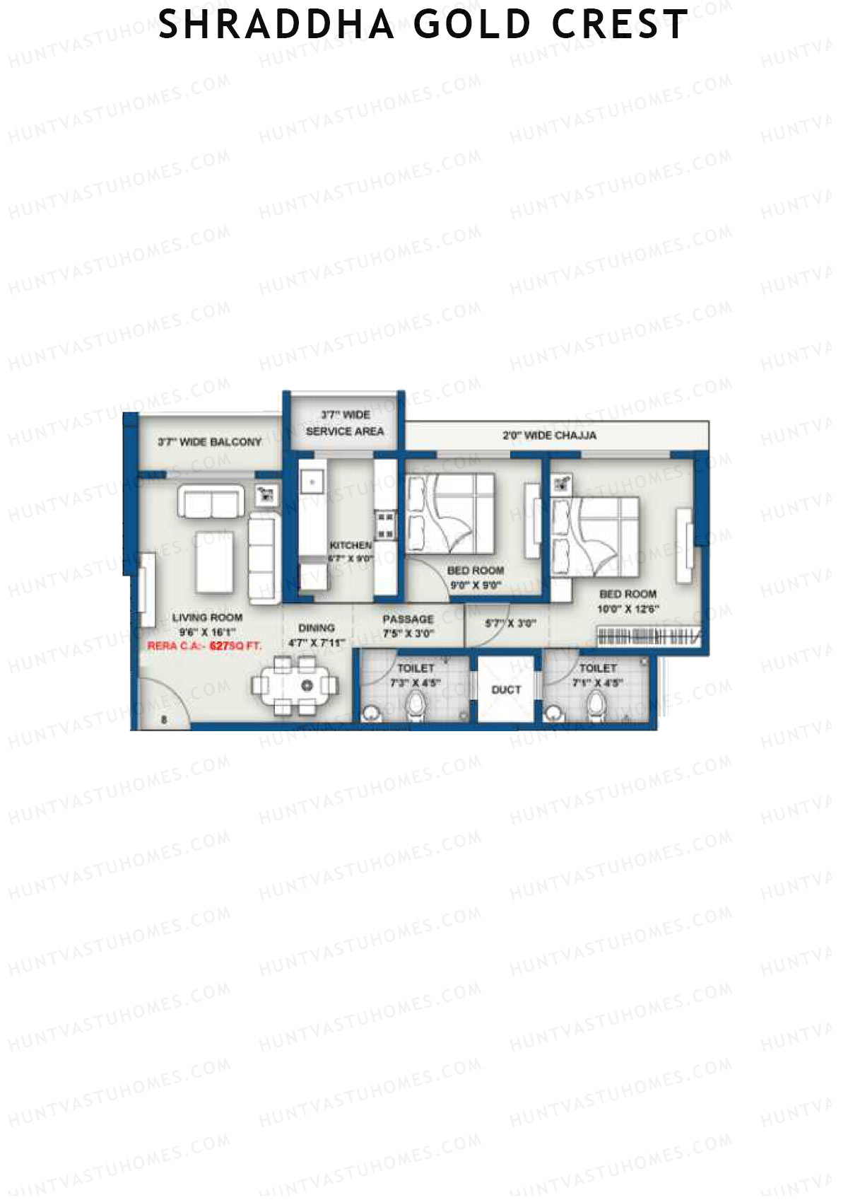 Shraddha Gold Crest Wing B Unit 8 Floor Plan