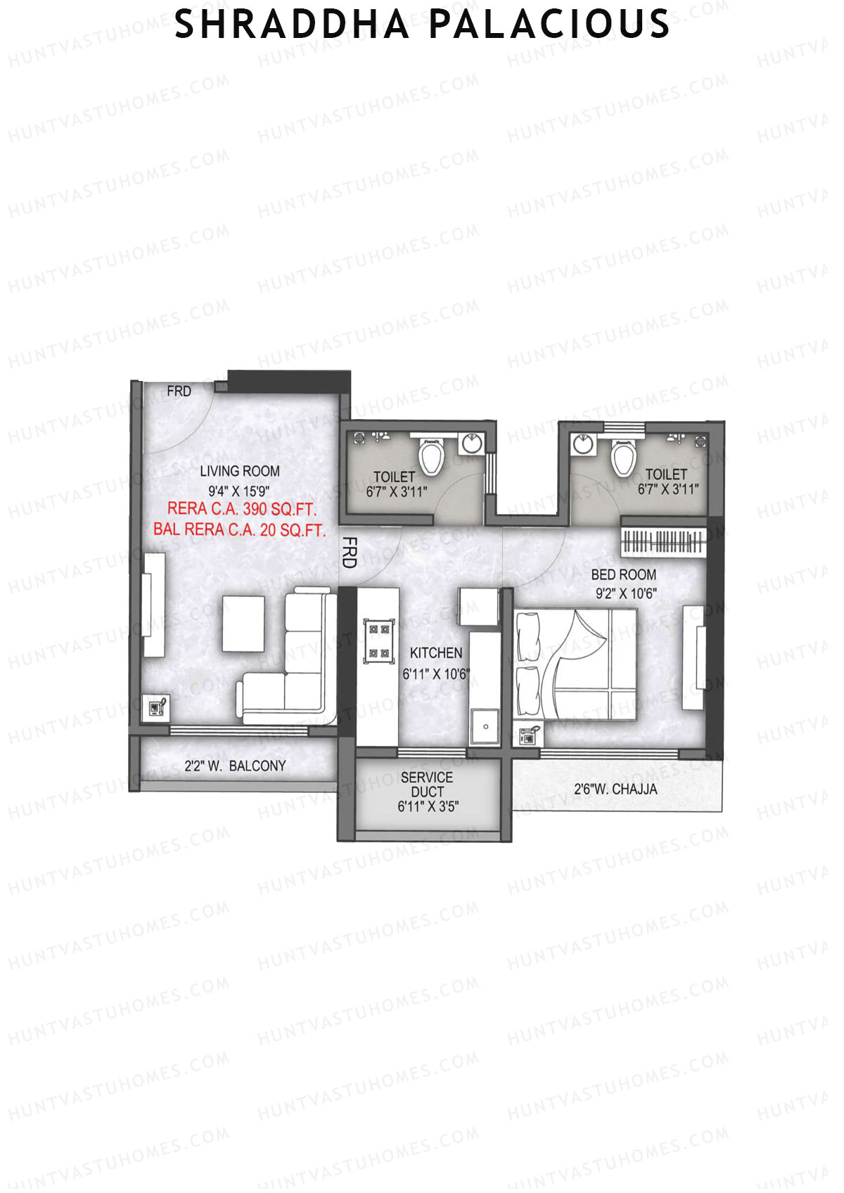 Shraddha Palacious Wing A Unit 1 Floor Plan