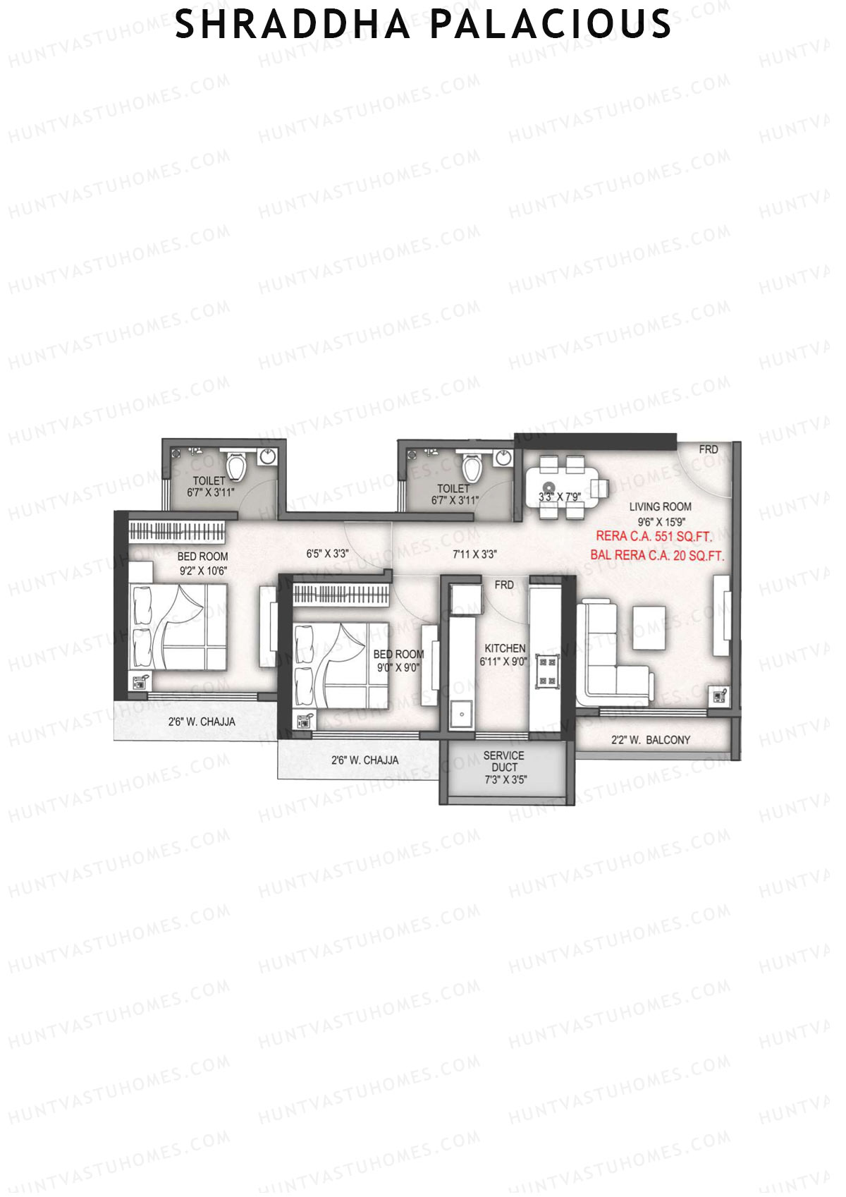 Shraddha Palacious Wing A Unit 2 Floor Plan