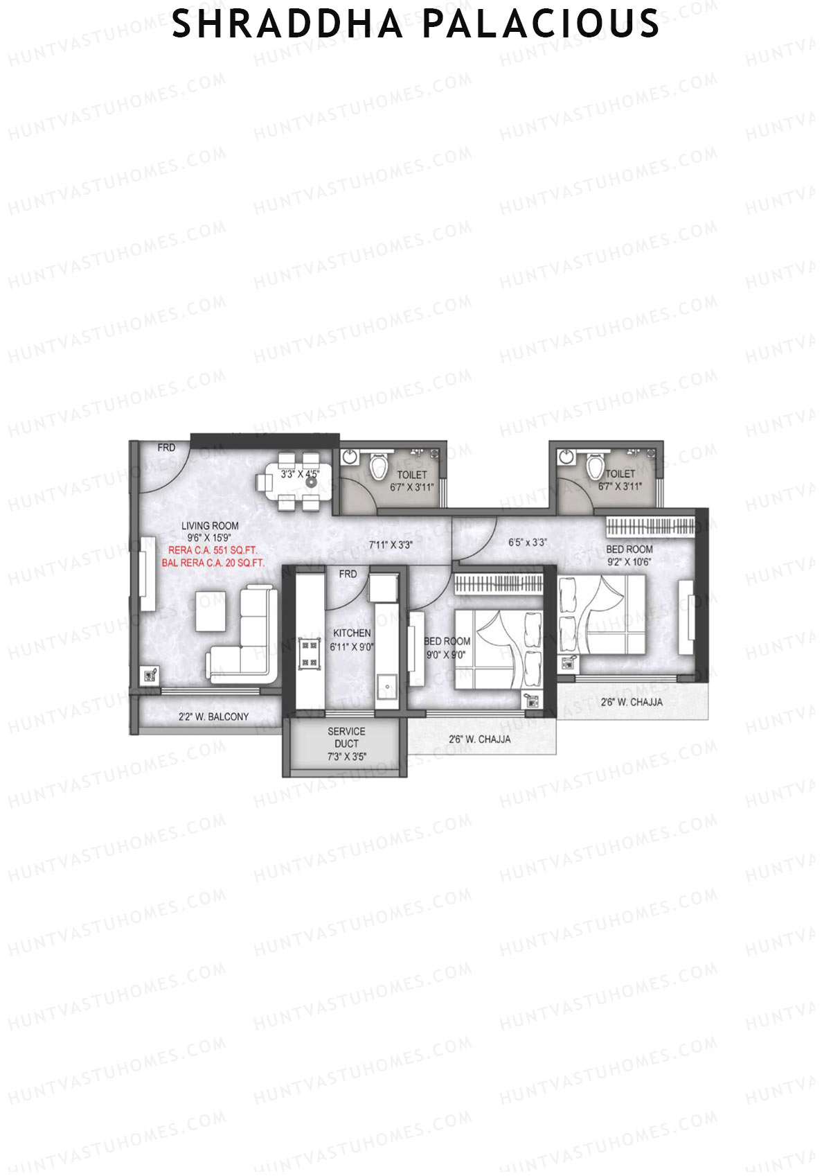 Shraddha Palacious Wing A Unit 3 Floor Plan