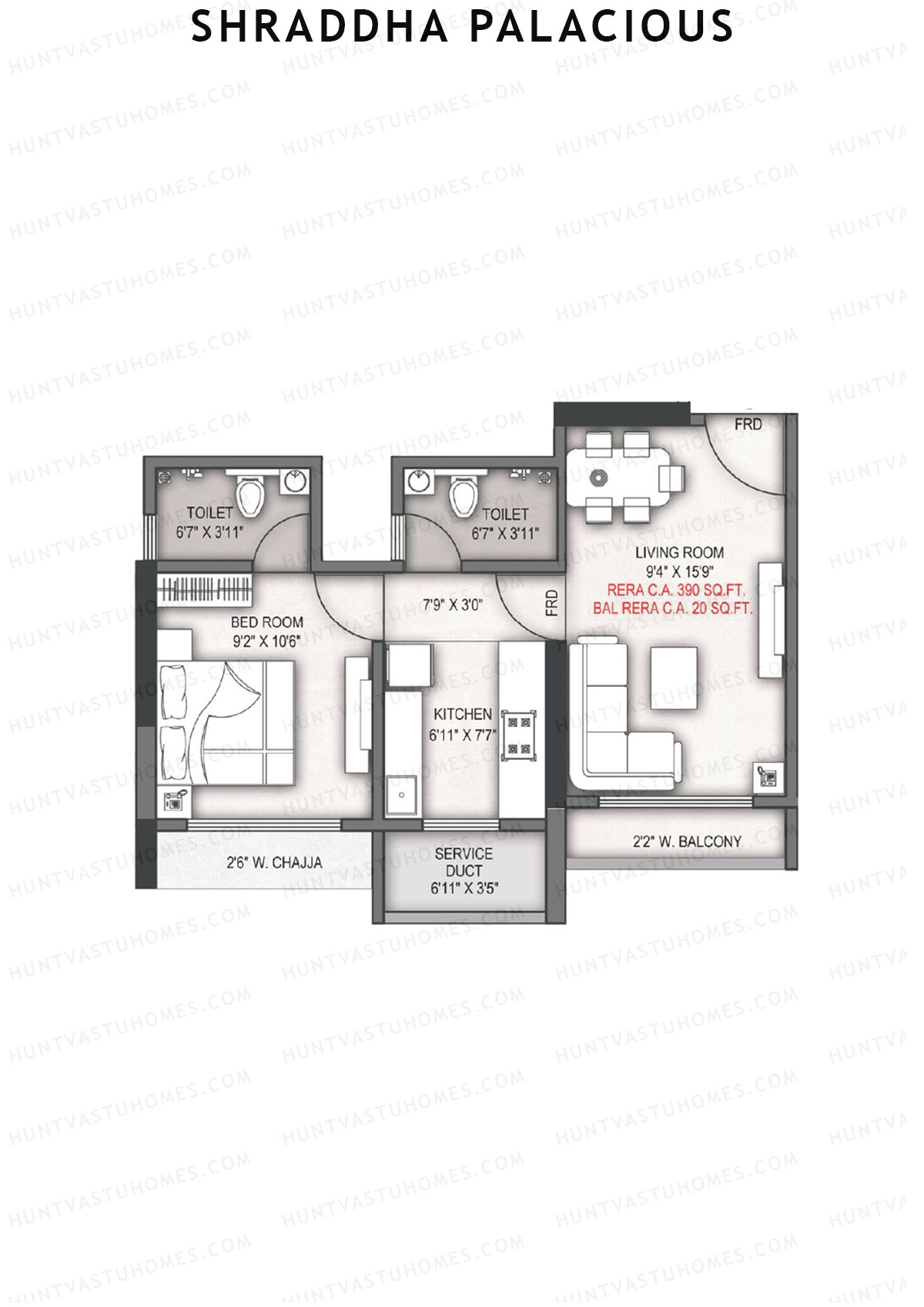 Shraddha Palacious Wing A Unit 4 Floor Plan
