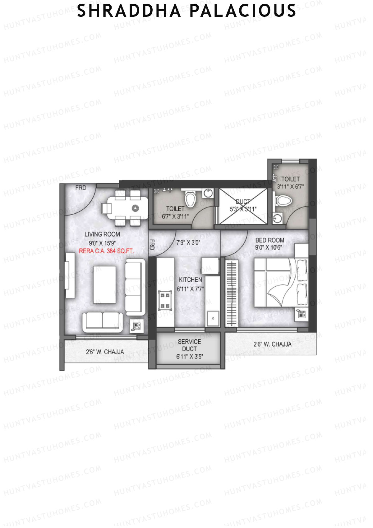 Shraddha Palacious Wing B Unit 1 Floor Plan