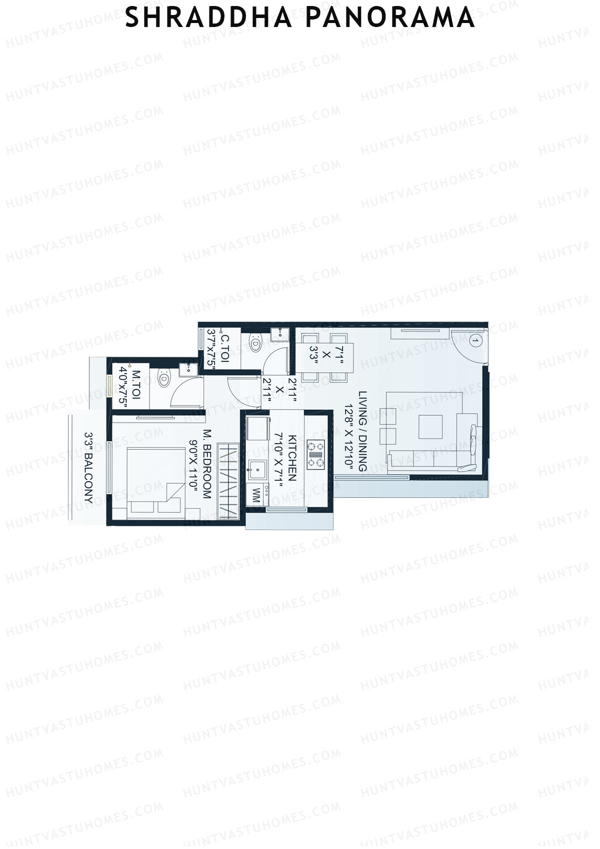 Shraddha Panorama Tower 1 Unit 1 (Type A) Floor Plan
