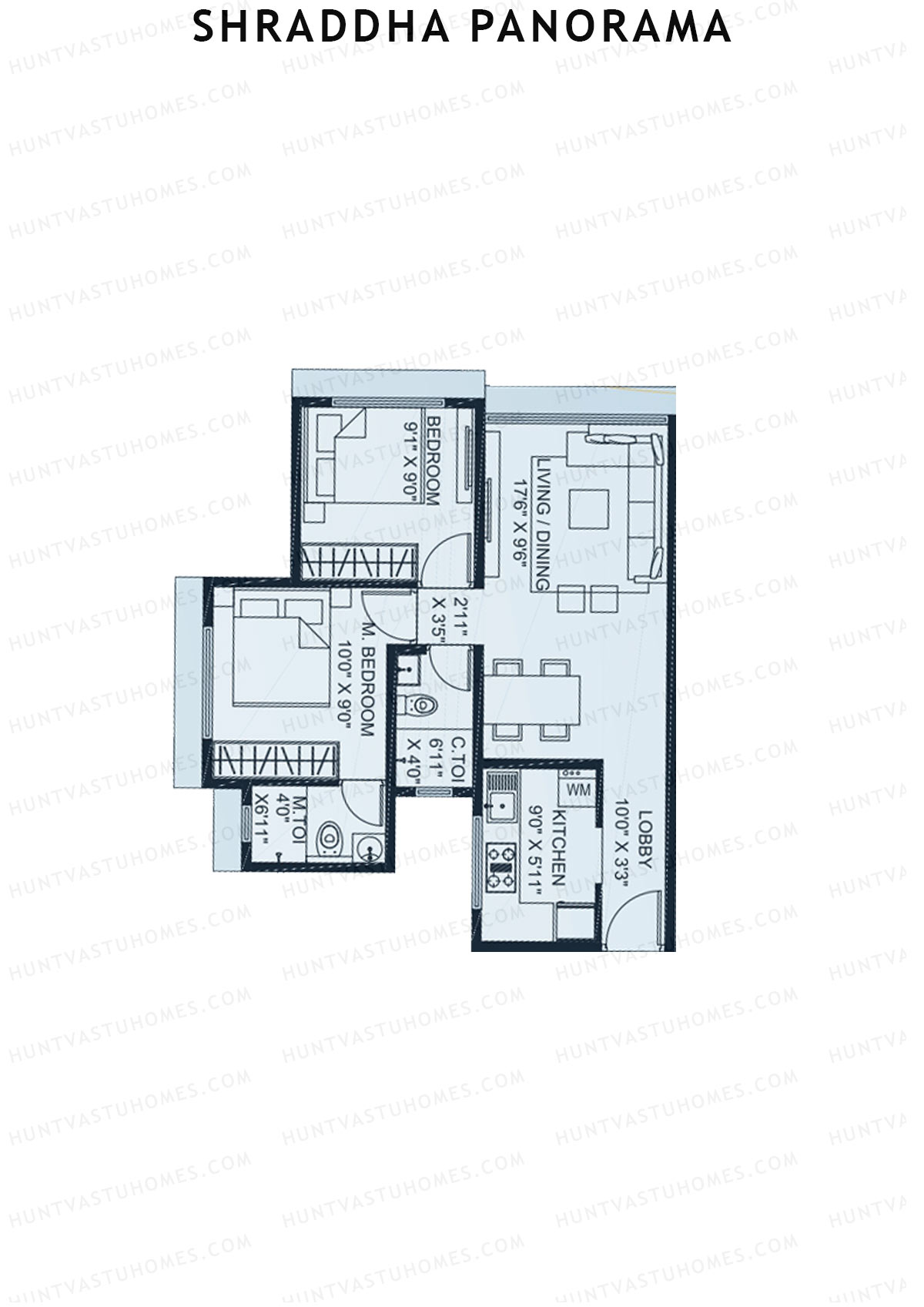 Shraddha Panorama Tower 2 Unit 4 (Type B) Floor Plan