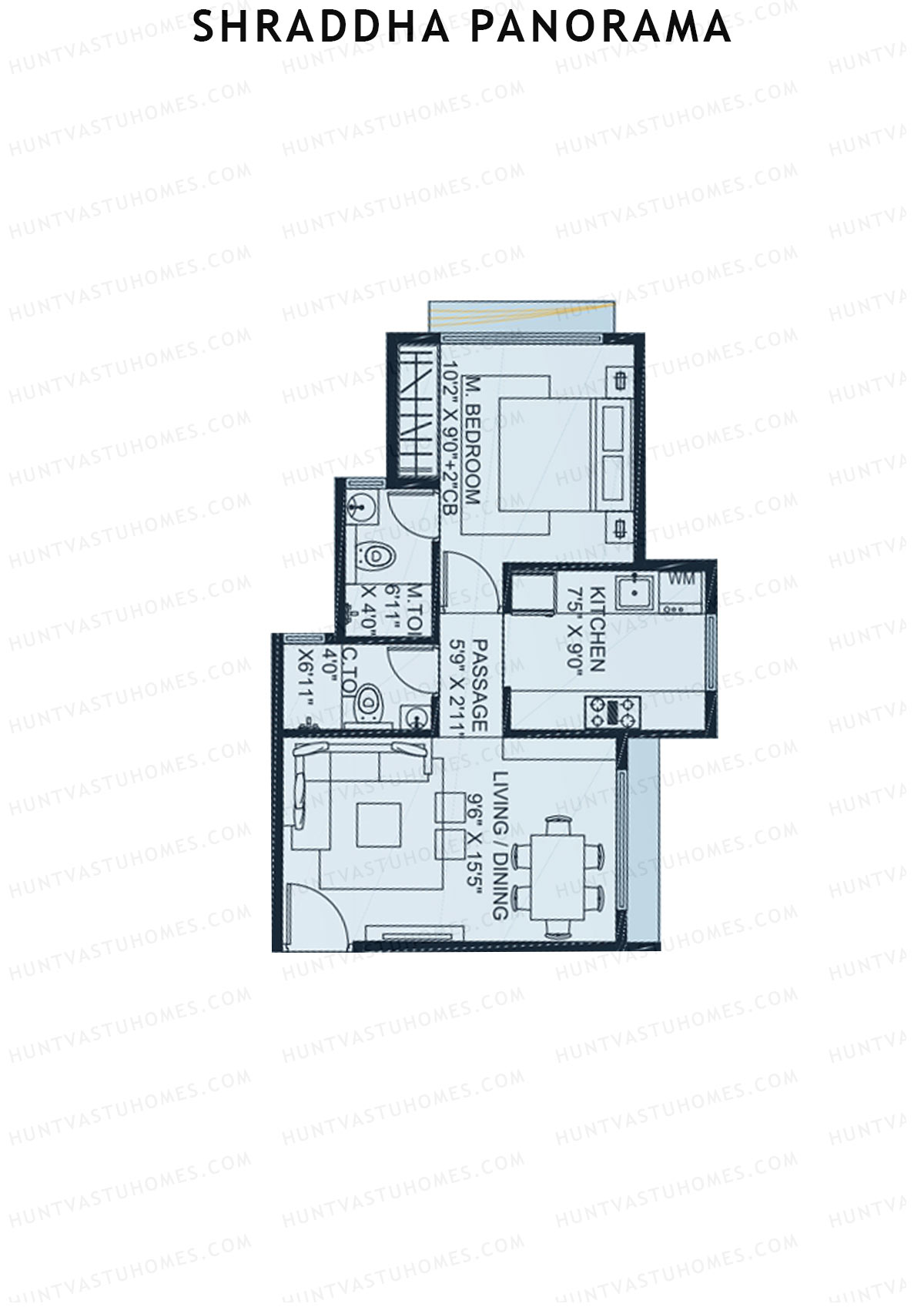 Shraddha Panorama Tower 2 Unit 5 (Type C) Floor Plan
