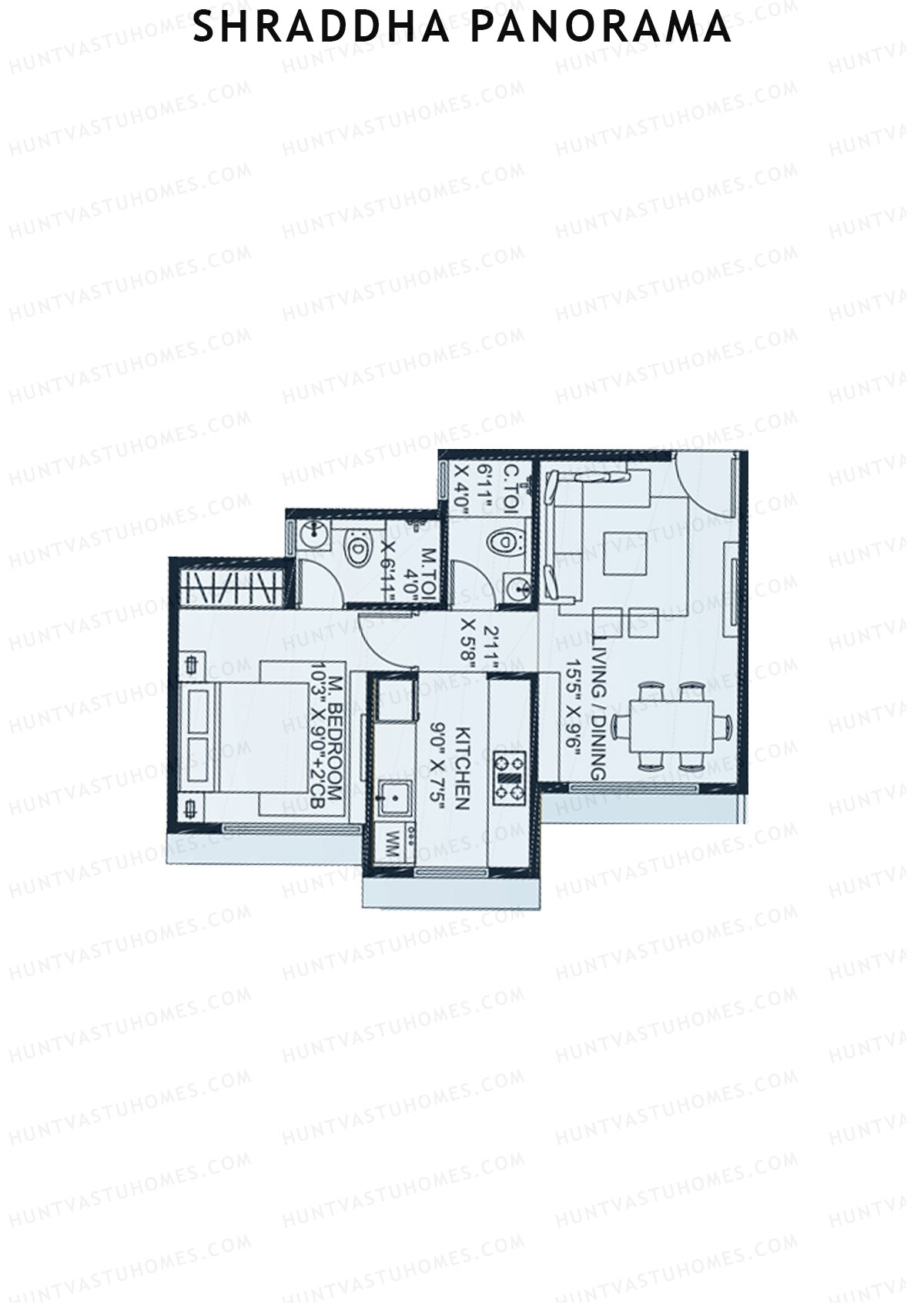 Shraddha Panorama Tower 2 Unit 7 (Type D) Floor Plan