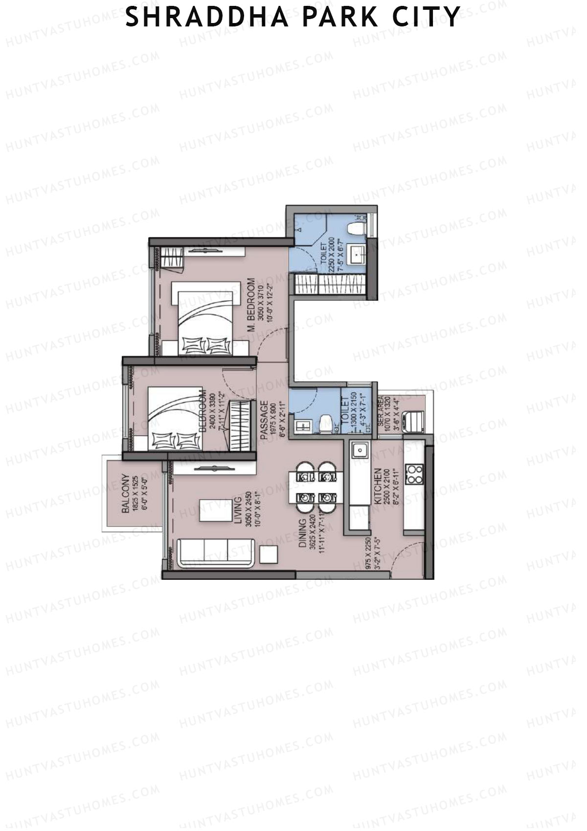 Shraddha Park City Wing A Unit 1 Floor Plan