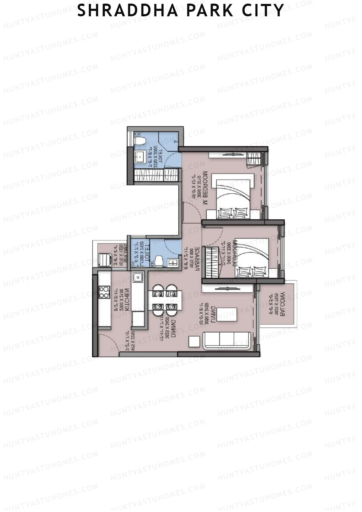Shraddha Park City Wing A Unit 2 Floor Plan