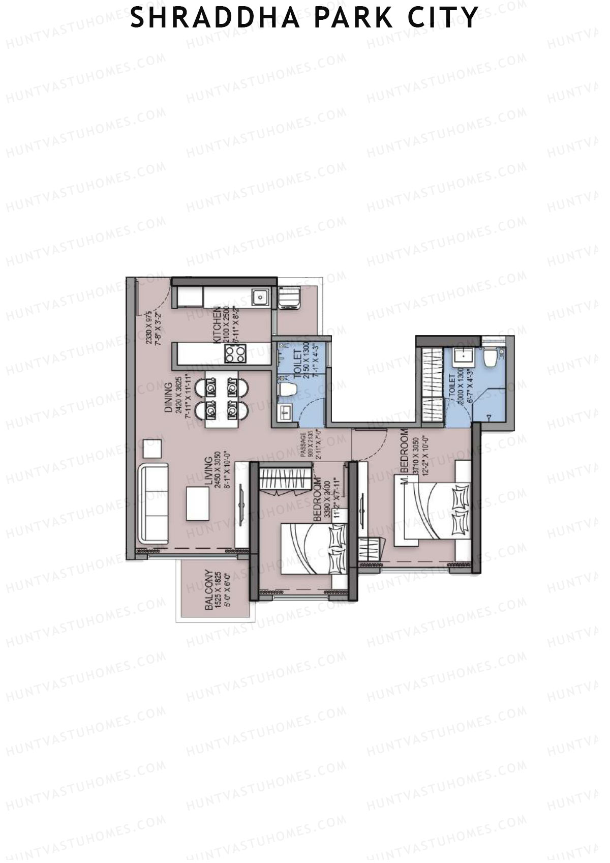 Shraddha Park City Wing A Unit 4 Floor Plan