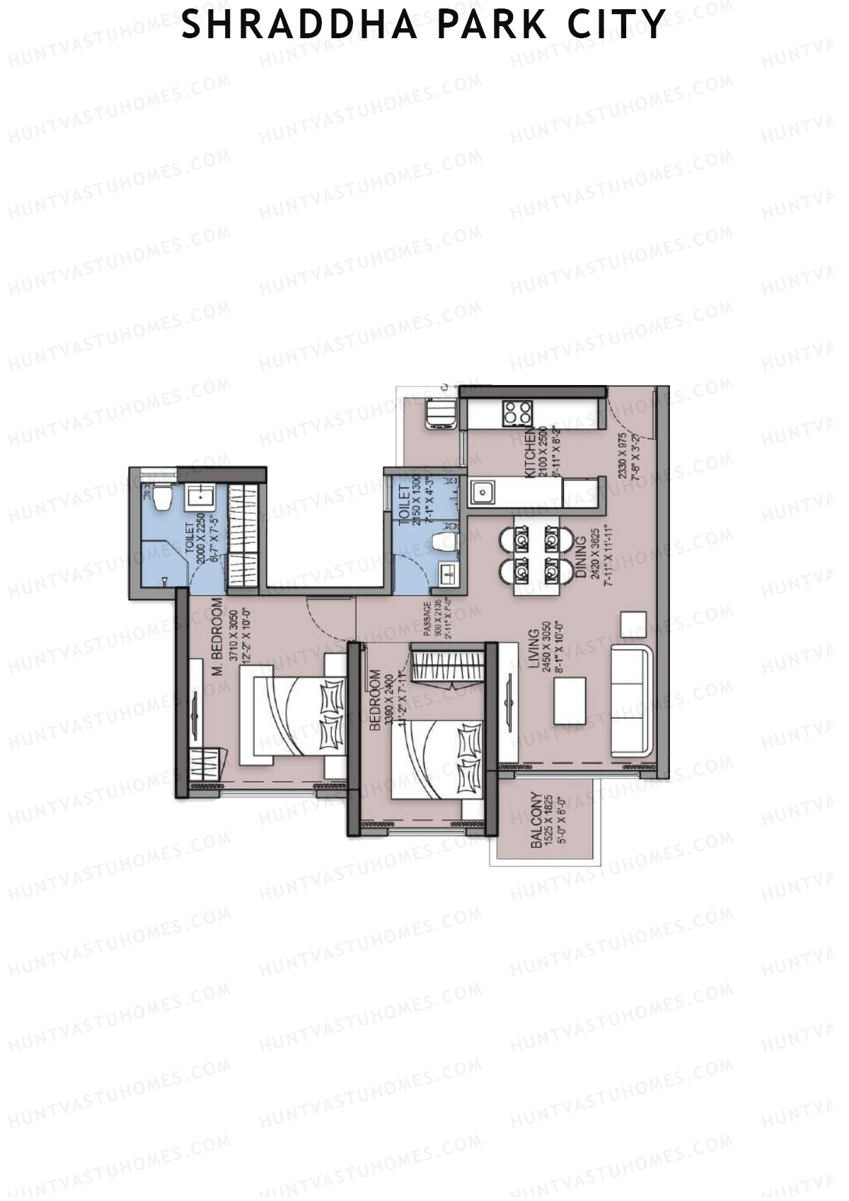 Shraddha Park City Wing A Unit 5 Floor Plan