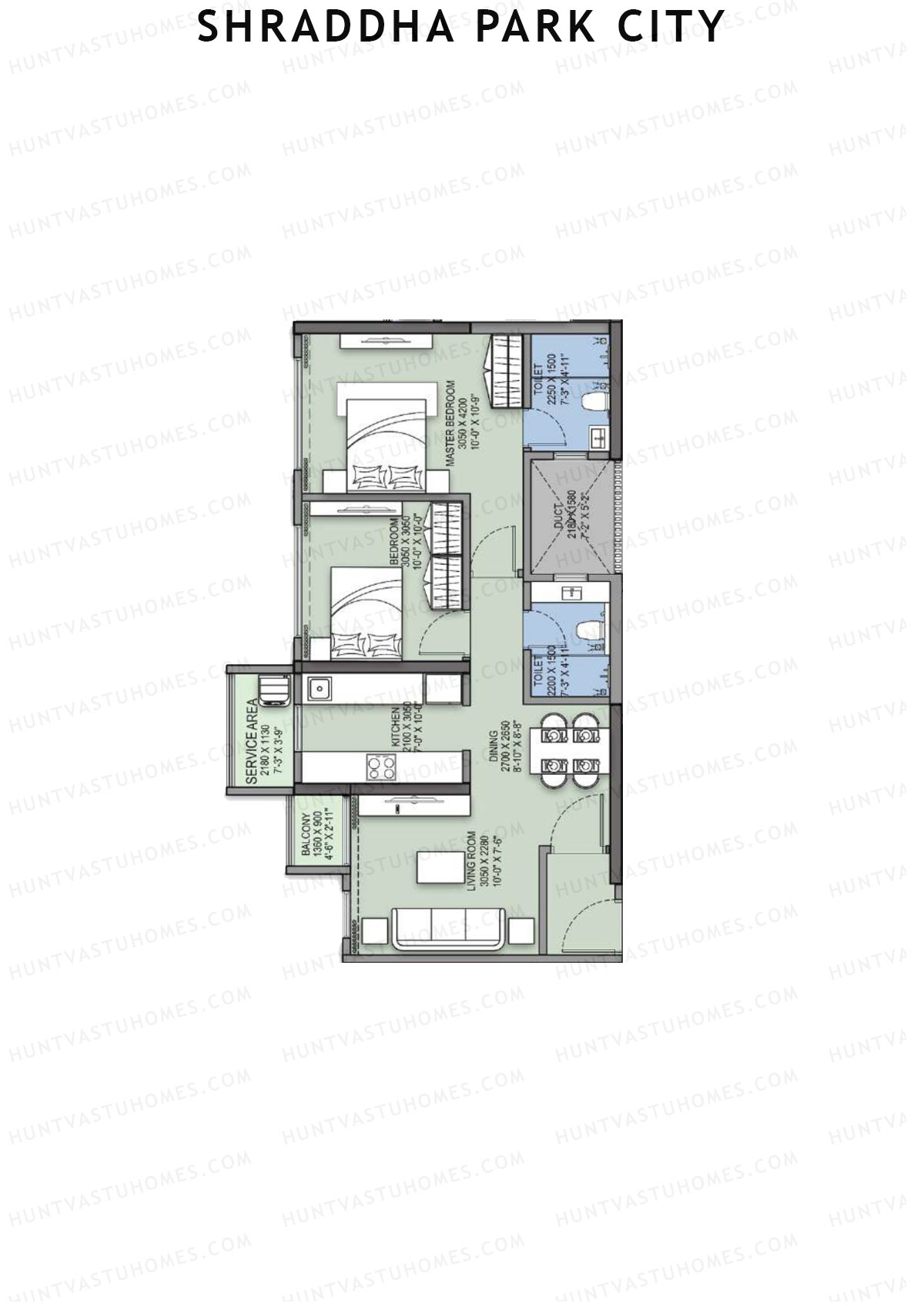 Shraddha Park City Wing D Unit 2 Floor Plan