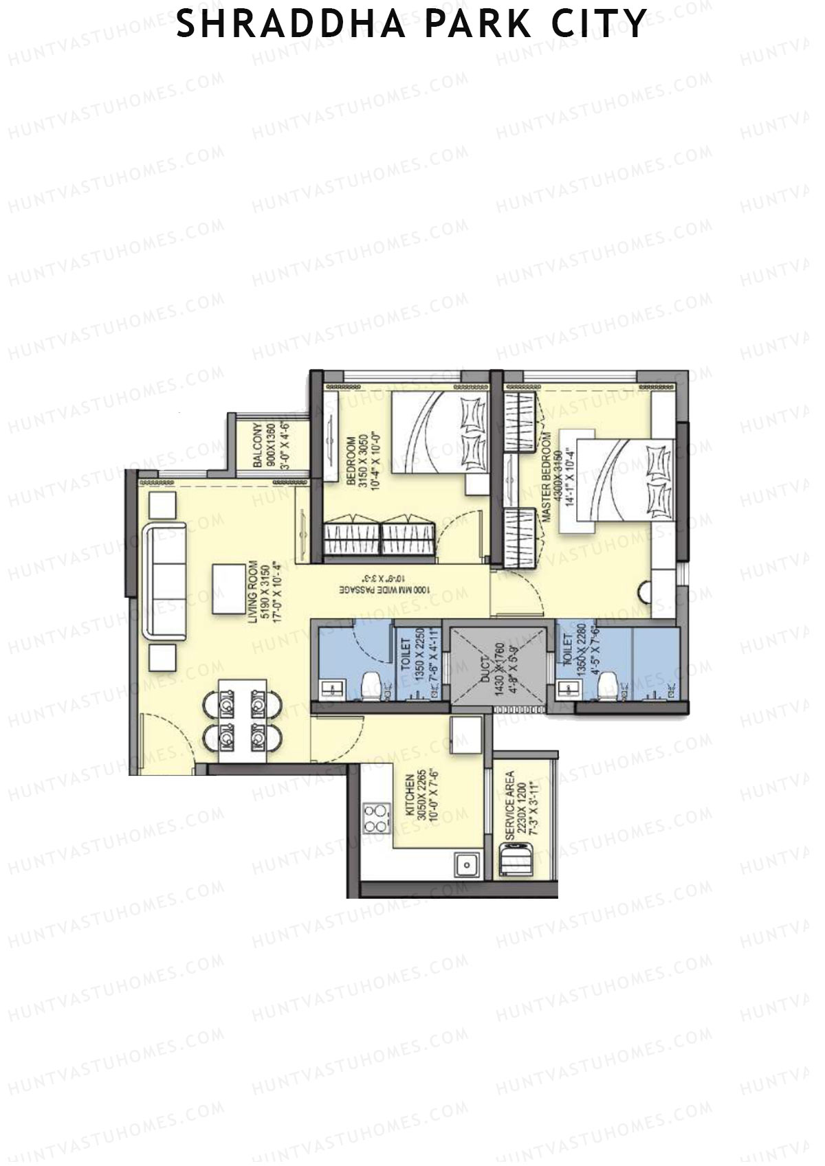Shraddha Park City Wing D Unit 4 Floor Plan