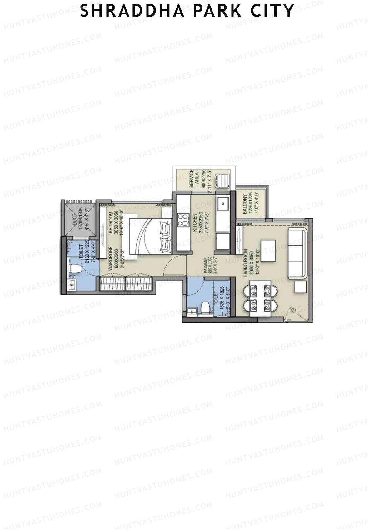 Shraddha Park City Wing F Unit 1 Floor Plan