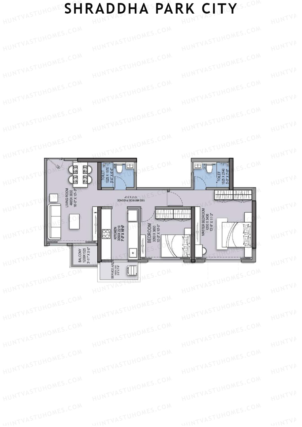 Shraddha Park City Wing G Unit 3 Floor Plan