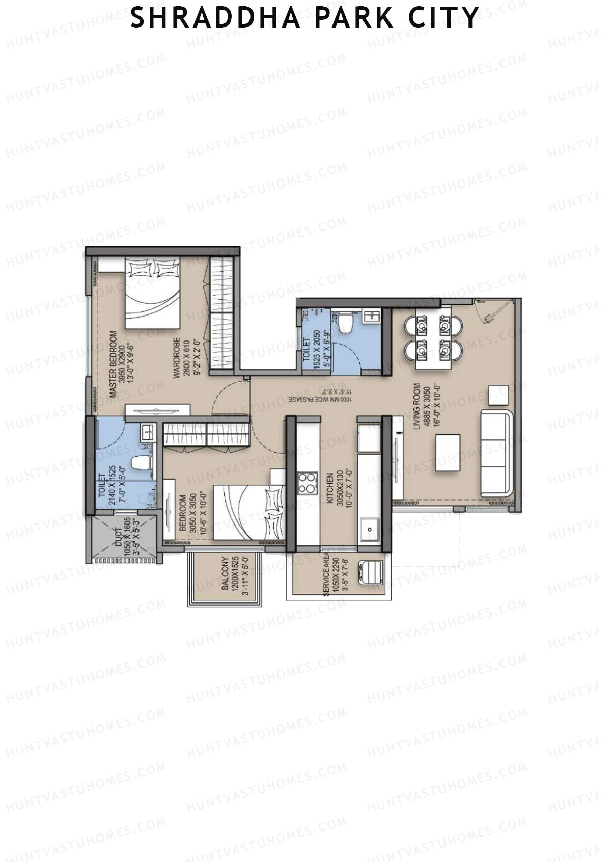 Shraddha Park City Wing G Unit 4 Floor Plan