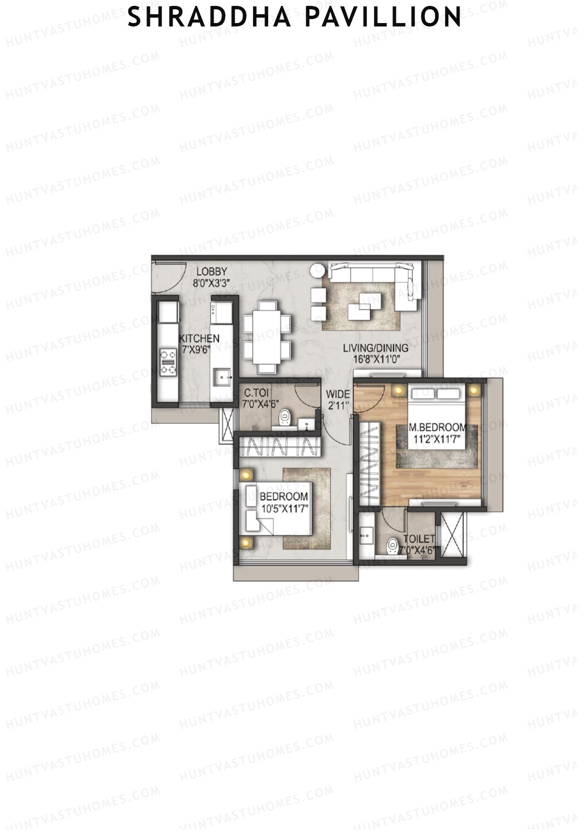 Shraddha Pavillion Tower 1 Unit 2 Floor Plan