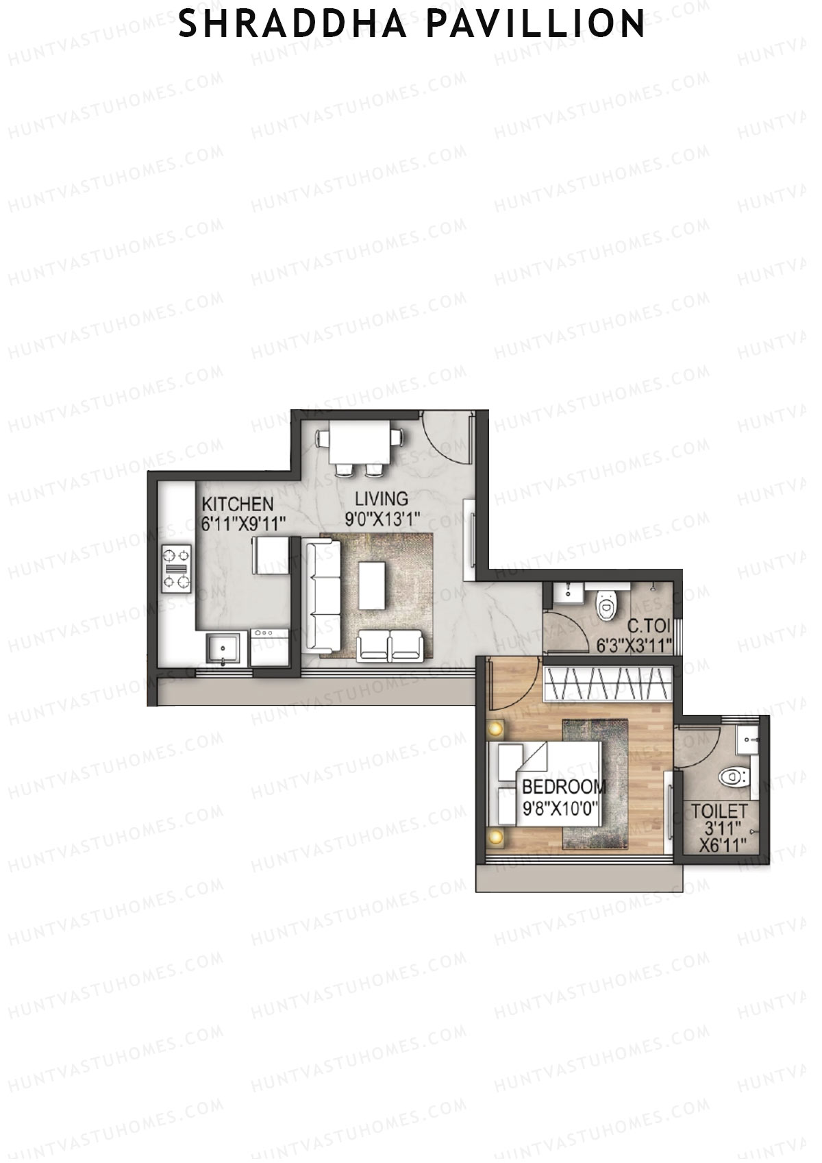 Shraddha Pavillion Tower 1 Unit 3 Floor Plan