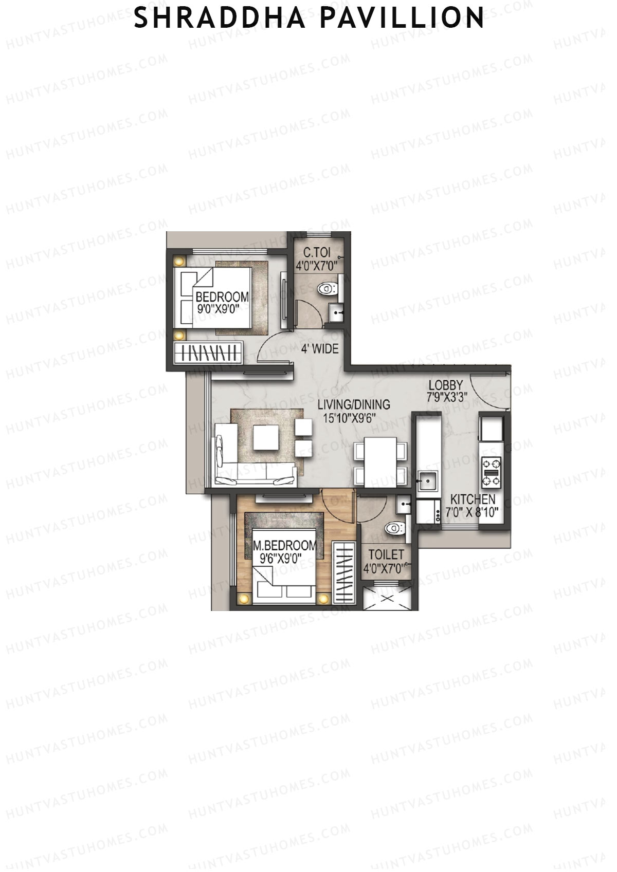 Shraddha Pavillion Tower 2 Unit 1 Floor Plan