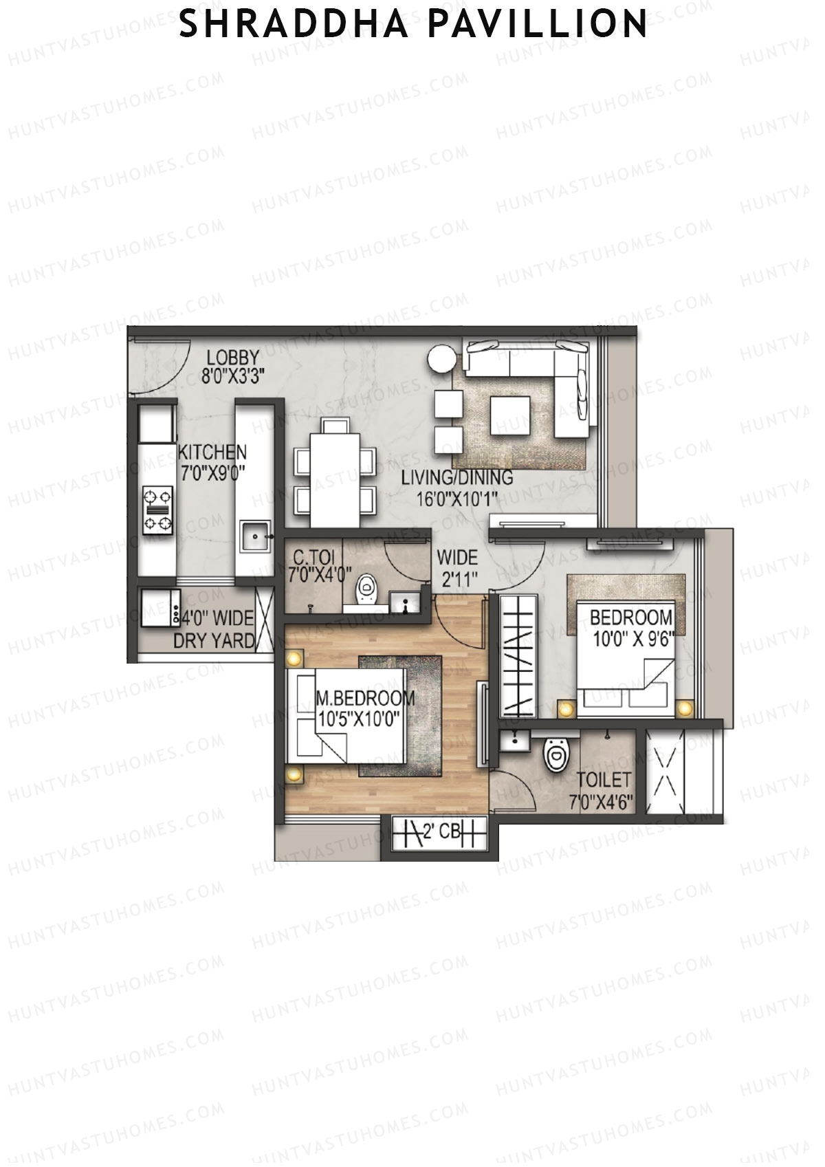 Shraddha Pavillion Tower 2 Unit 3 Floor Plan