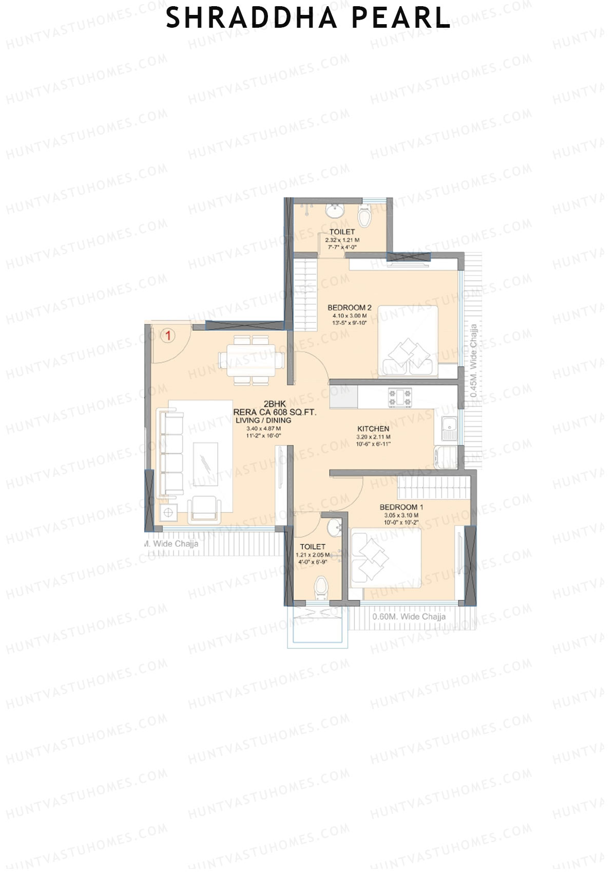 Shraddha Pearl Tower A Unit 1 Floor Plan